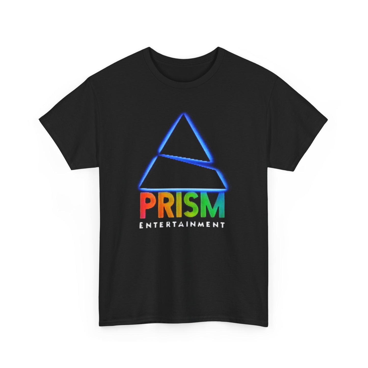 1980s home video distribution company prism entertainment low res neon logo tshirt