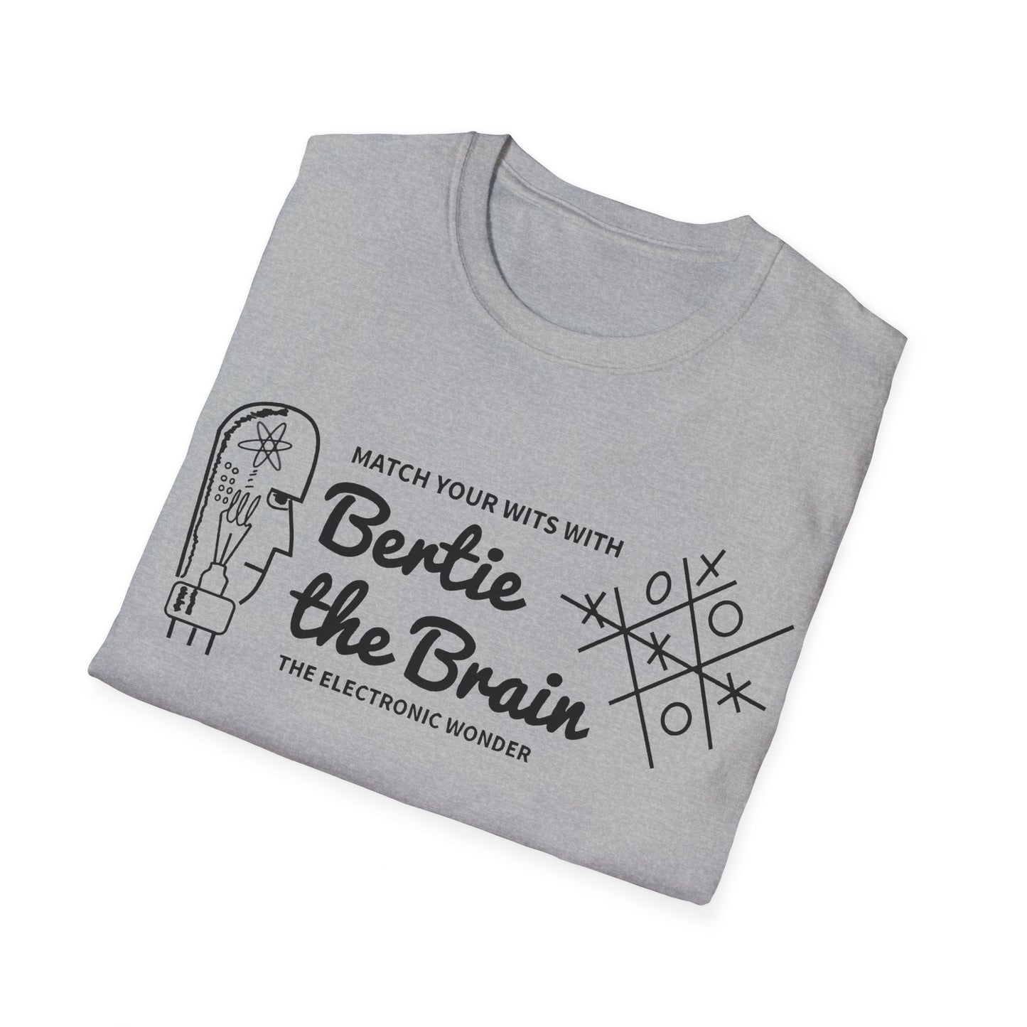 bertie the brain 1950 video game tshirt