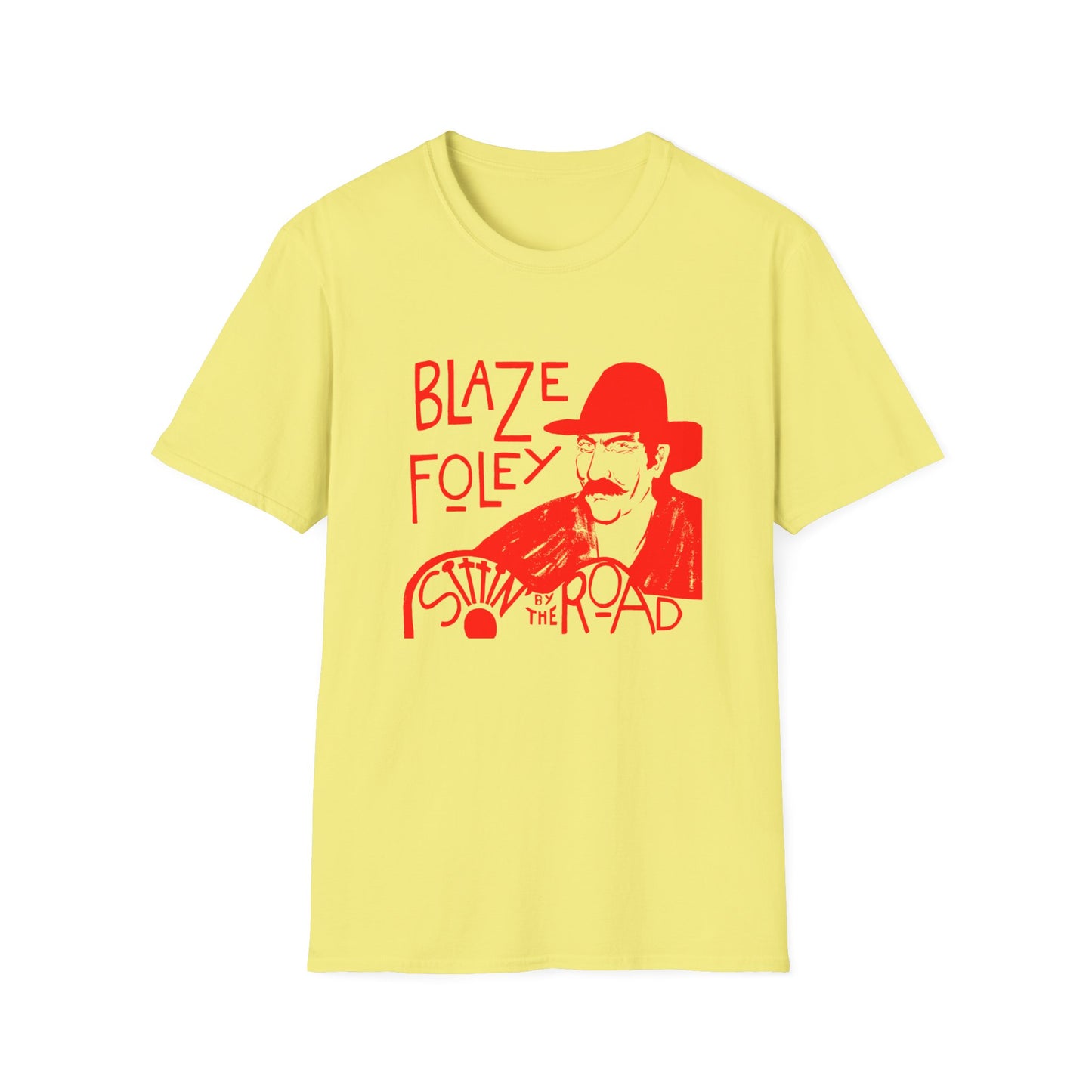 blaze foley sittin' by the road red stencil fan art tshirt