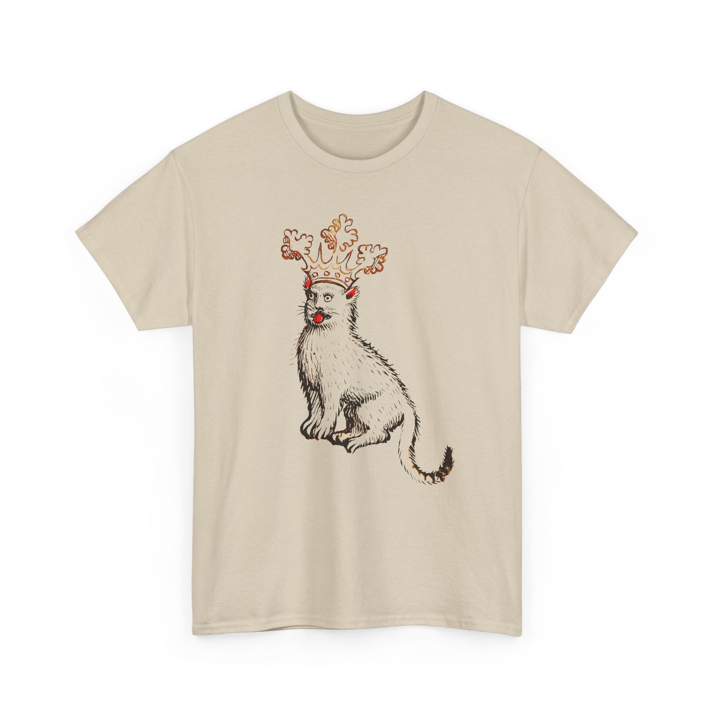 mid 1400s crowned cat from the scheibler armorial manuscript tshirt