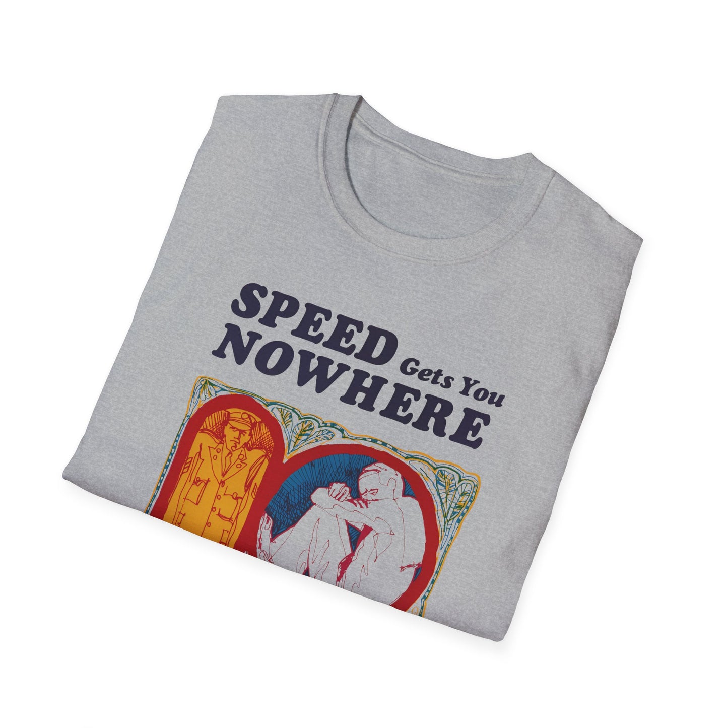 1970s anti drug campaign poster "speed gets you nowhere" tshirt