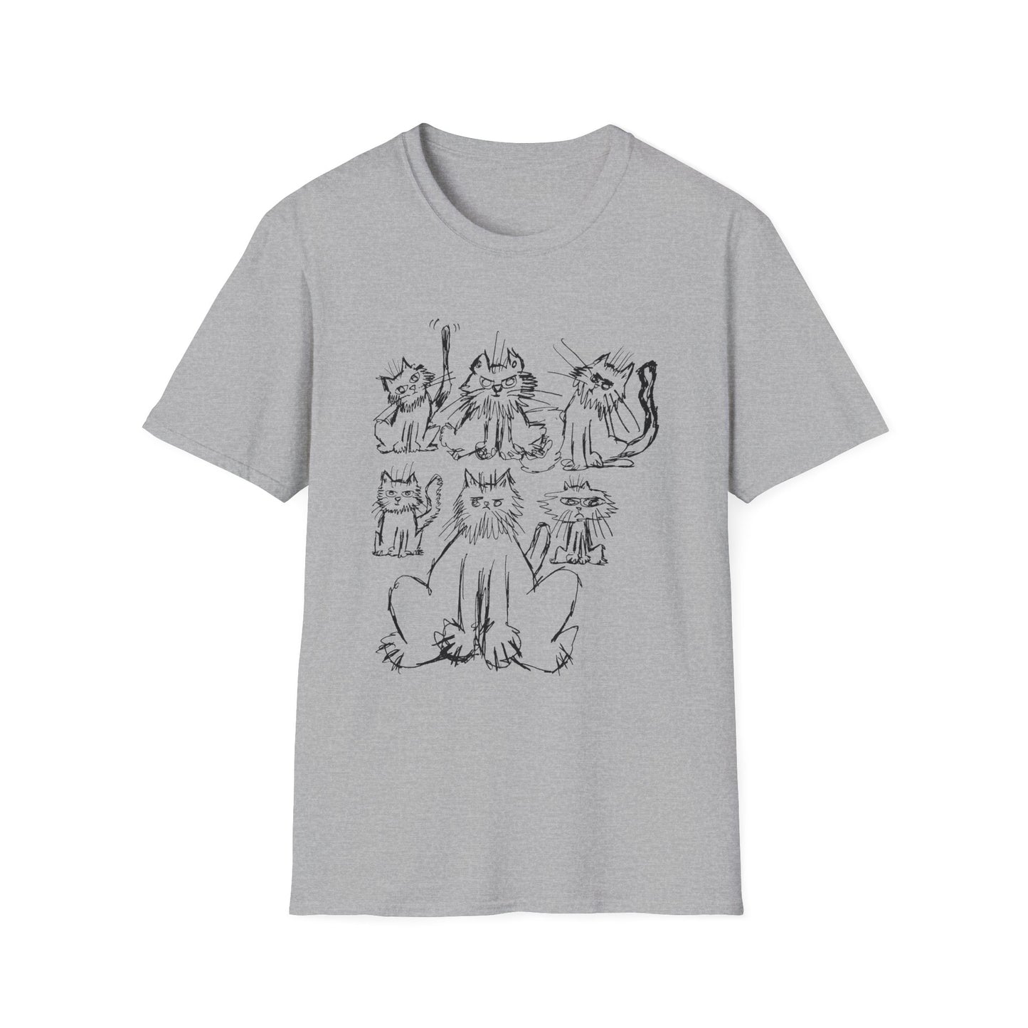 original drawing six cats tshirt
