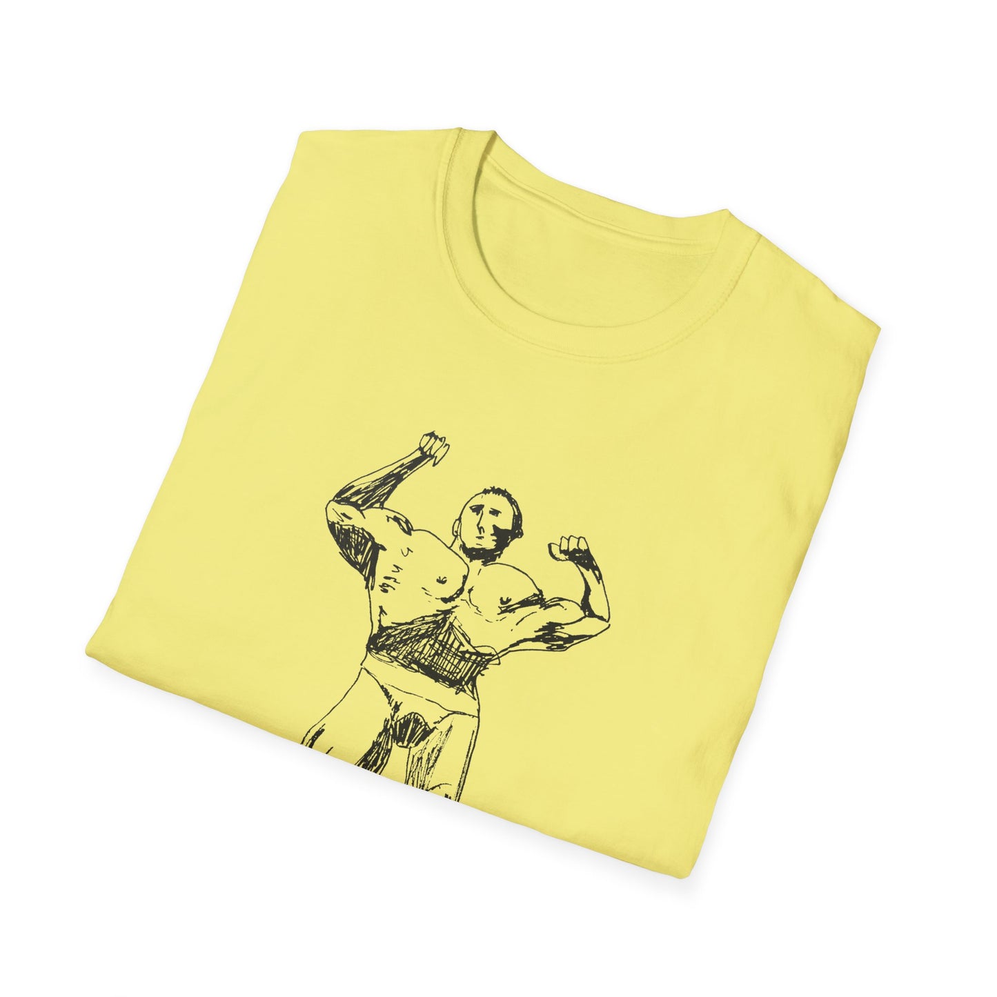 original drawing muscle man tshirt