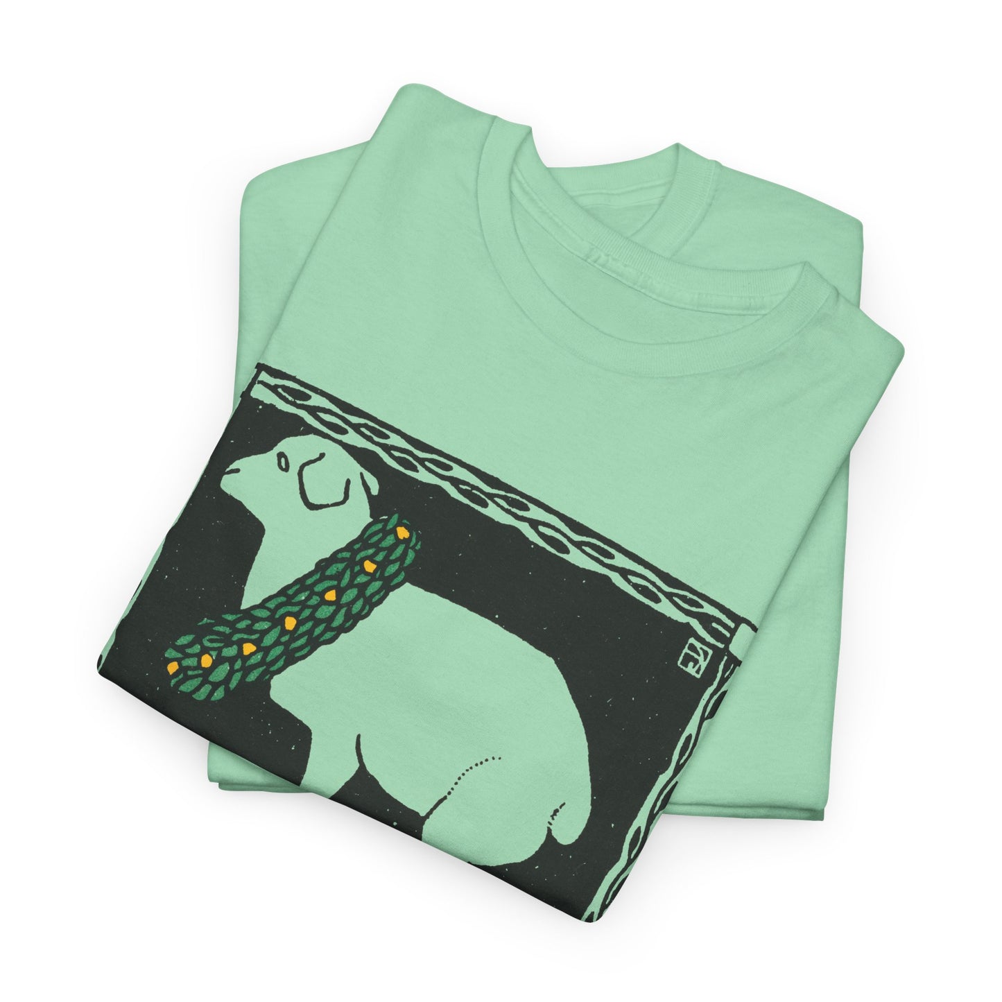 1909 josef von diveky happy easter (frohe ostern) color lithograph lamb reproduction tshirt