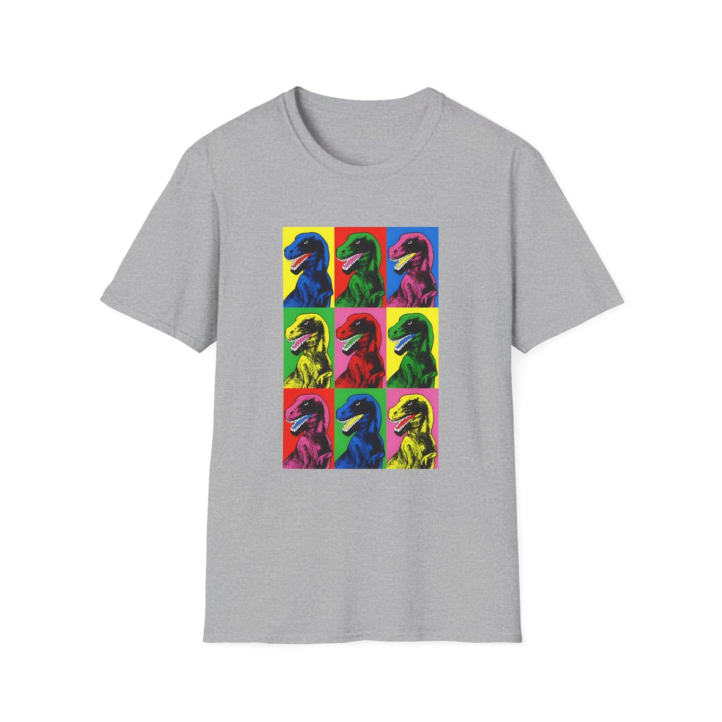 stanley desantis dinosaur pop art as worn by steven spielberg on jurassic park 1993 movie set tshirt