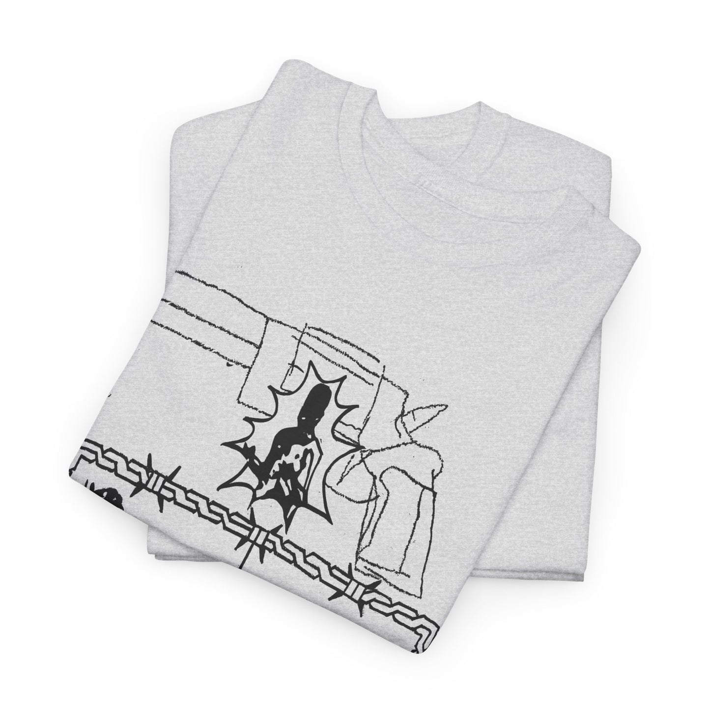unknown gun and sheep illustration reproduction tshirt