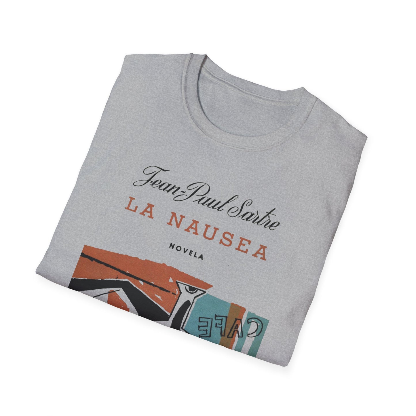 1938 spanish book cover for nausea by jean-paul sartre tshirt