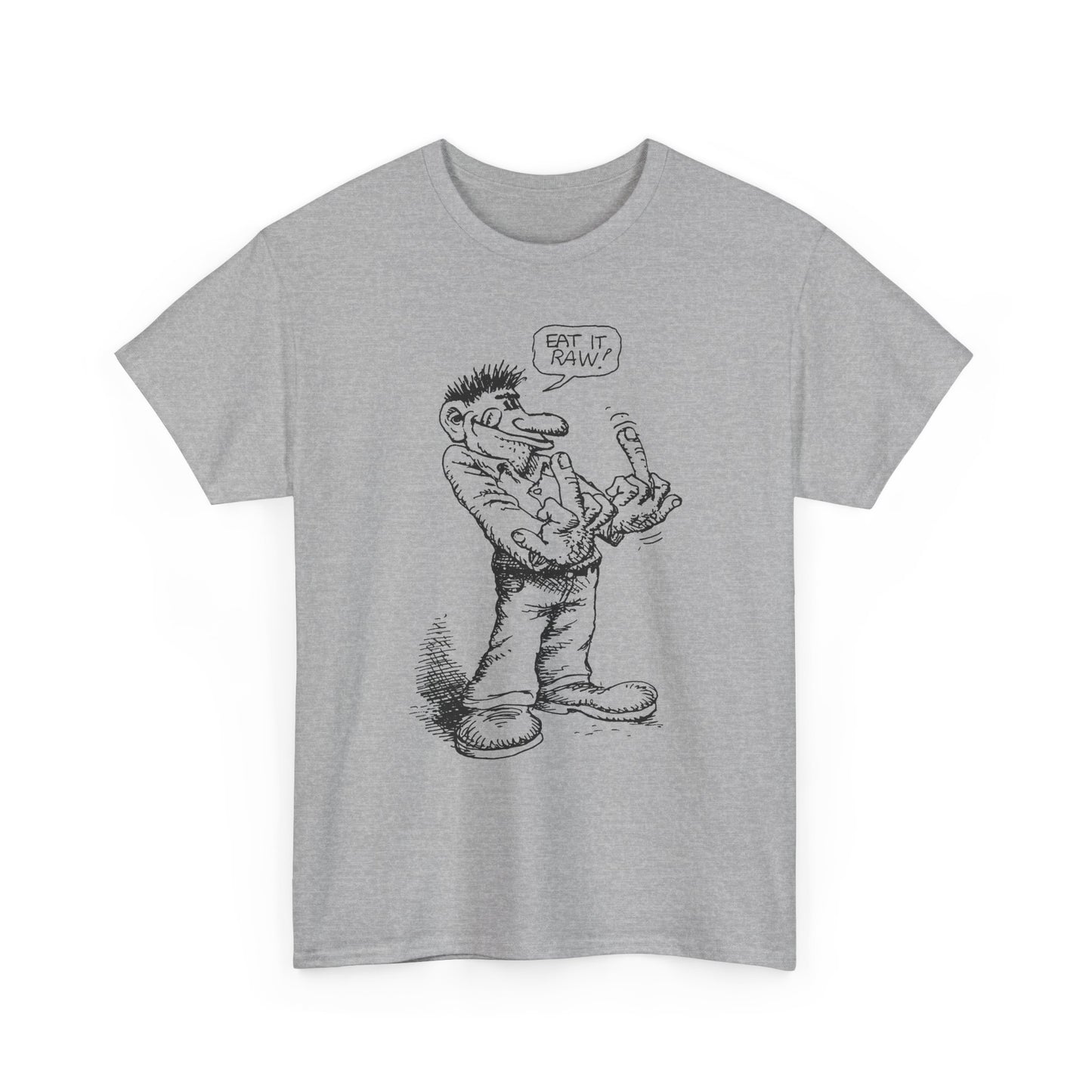 r. crumb eat it raw! double middle finger tshirt