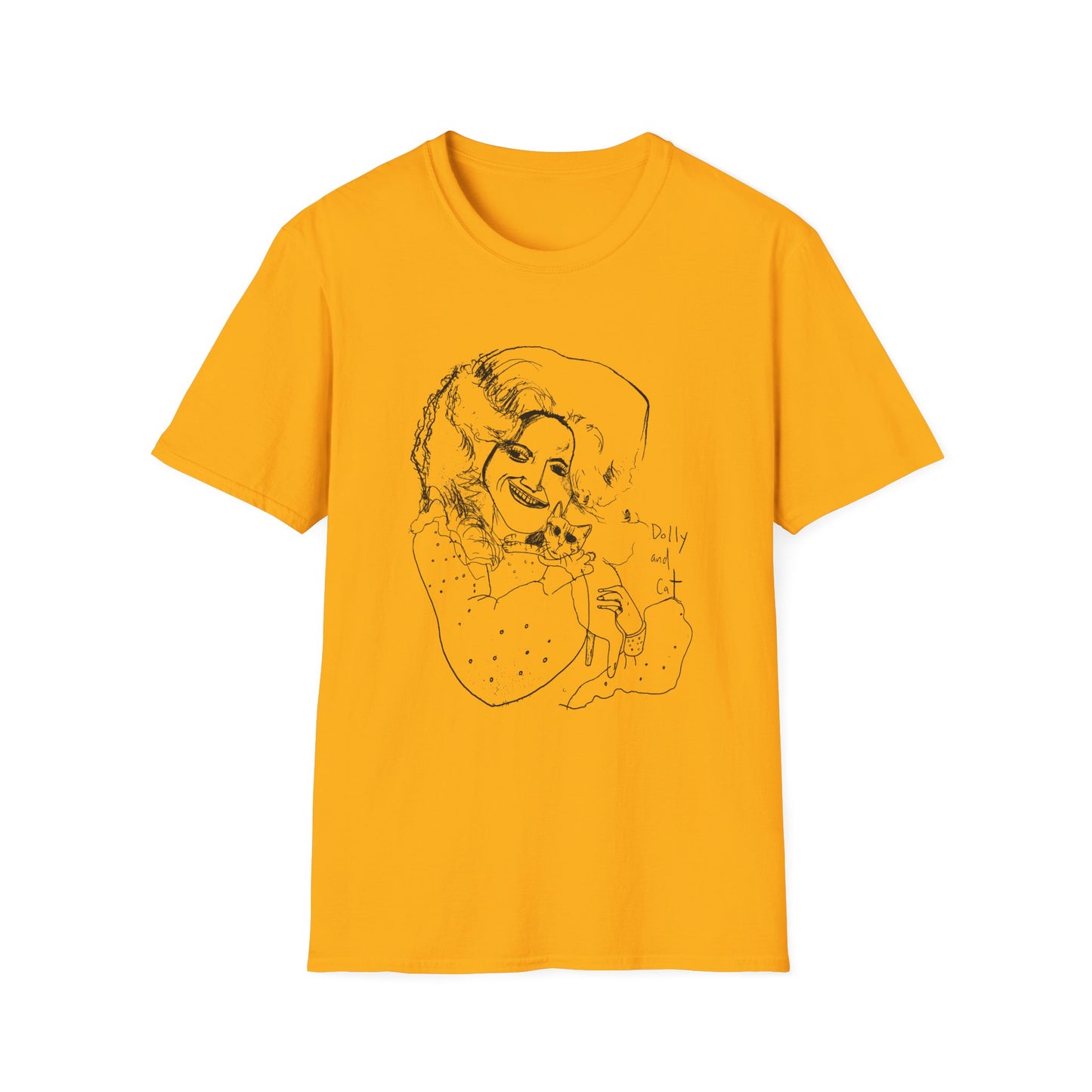 dolly and cat drawing tshirt