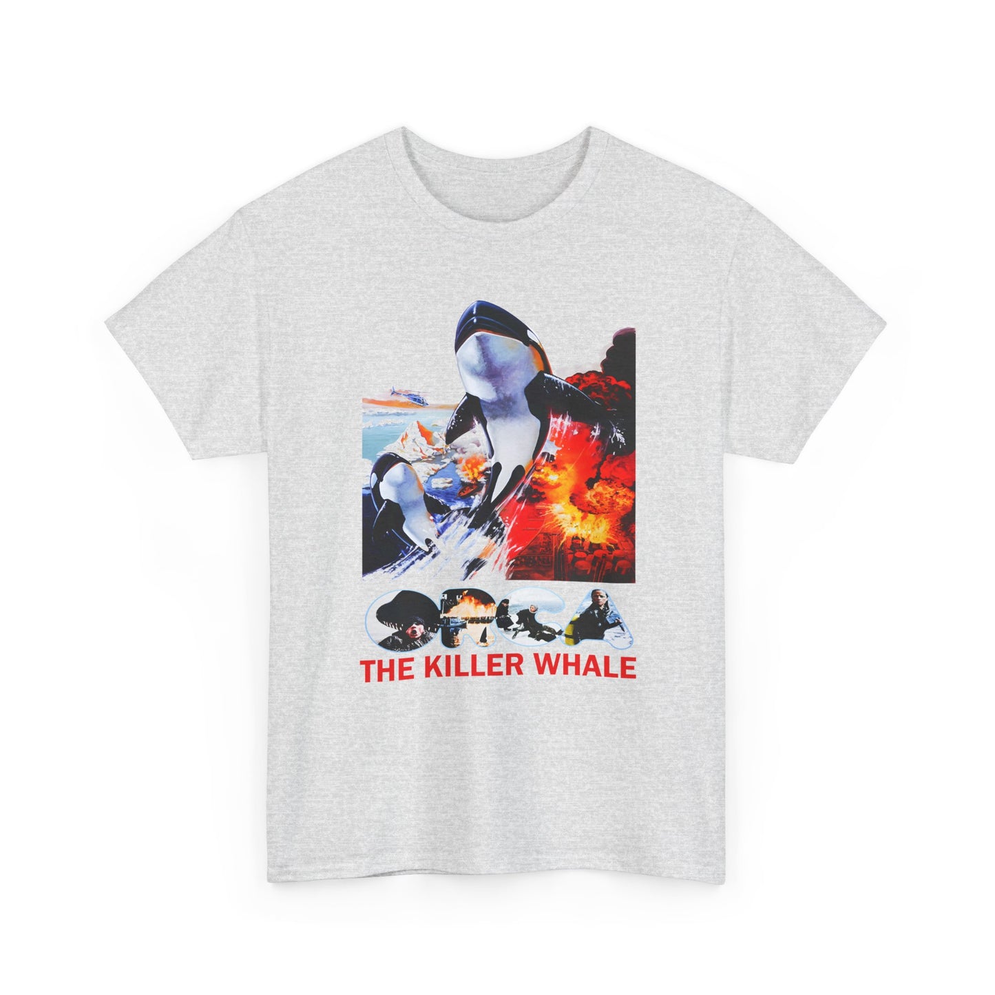 1977 orca the killer whale japanese movie poster custom edit with english title tshirt