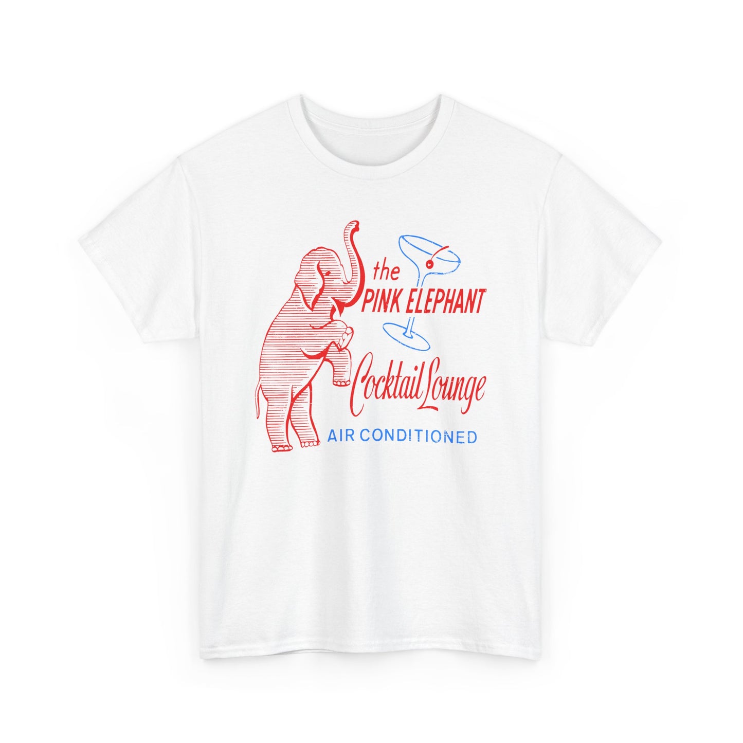the pink elephant lounge air conditioned cocktail lounge vintage graphic custom edit tshirt