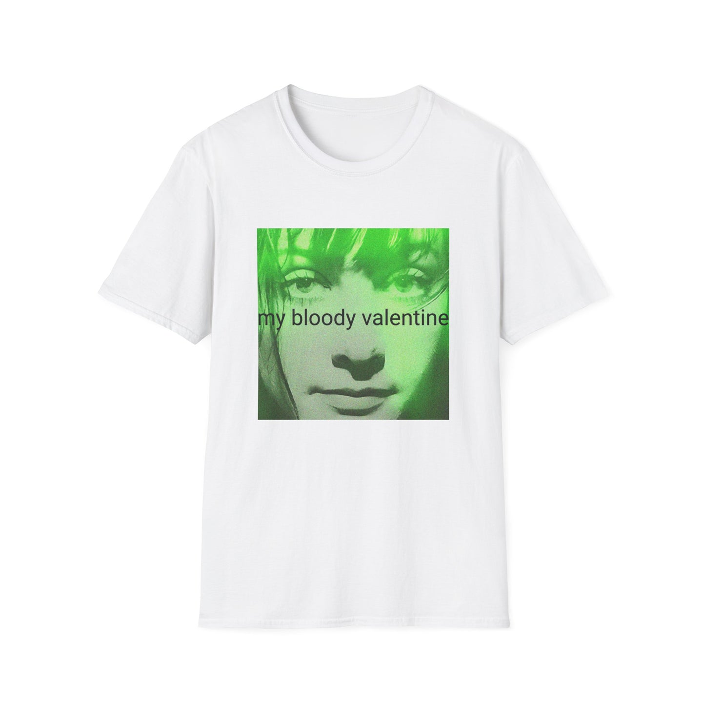 my bloody valentine belinda butcher close up in green tshirt