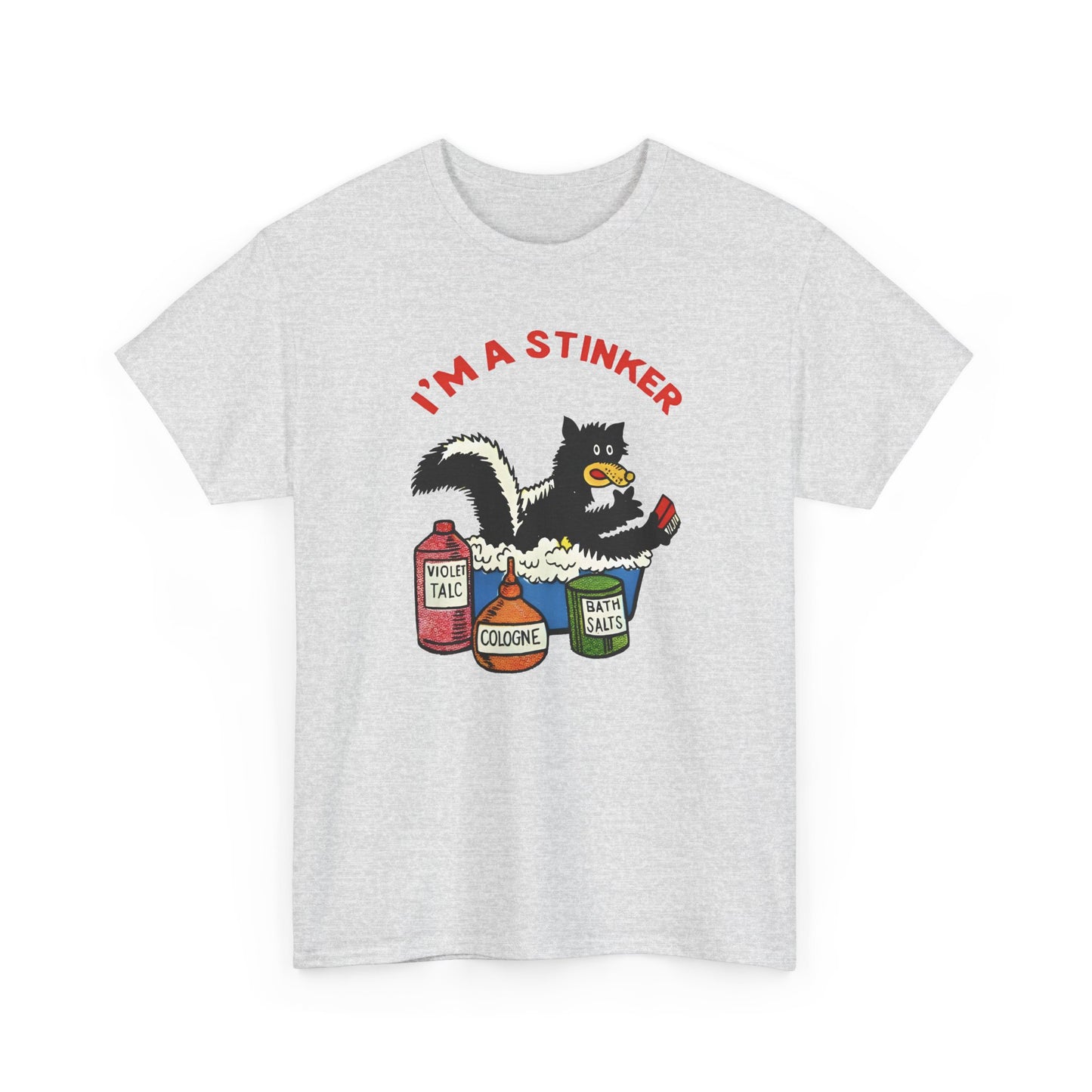 1960s skunk in bath i'm a stinker reproduction tshirt