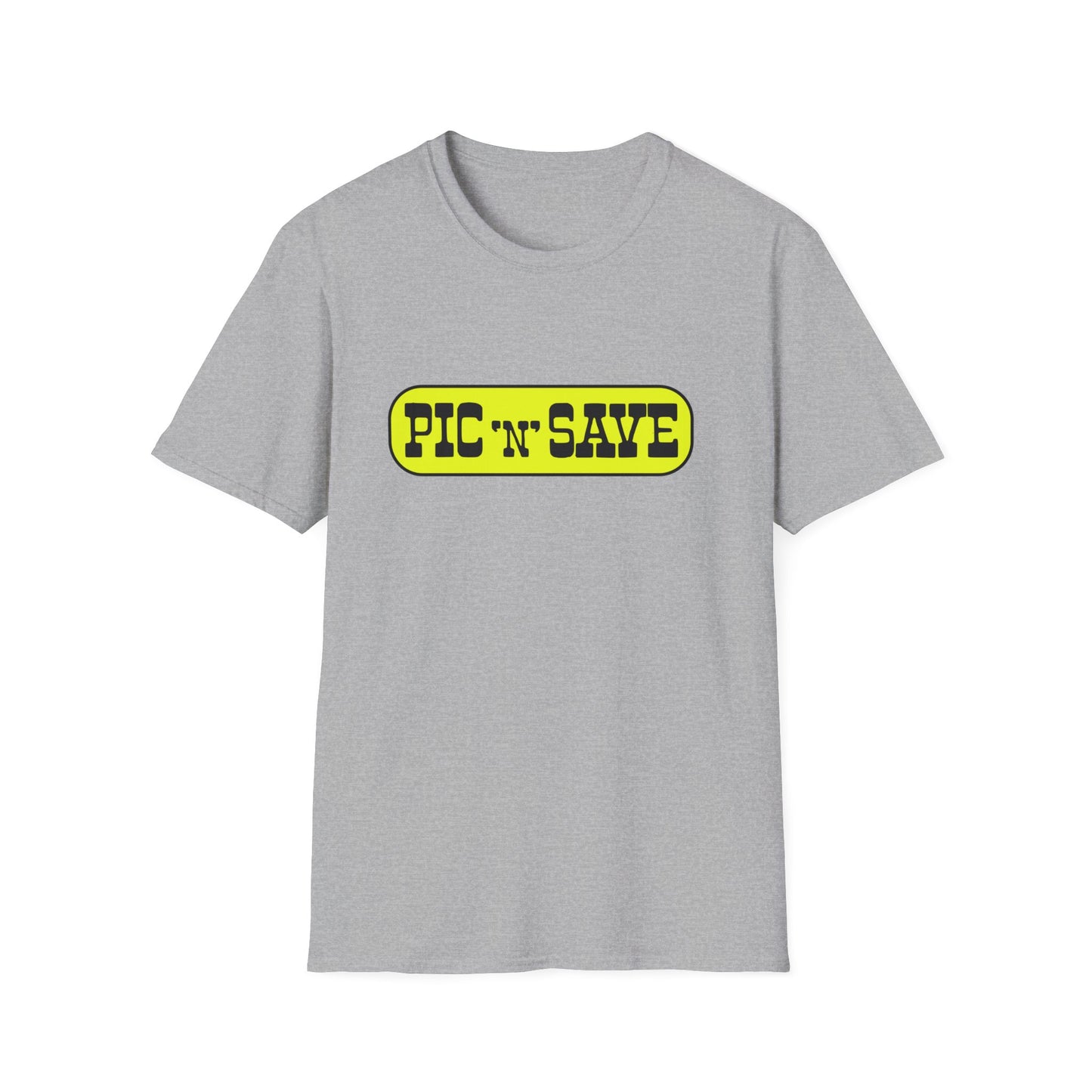 pic n save retail chain logo tshirt