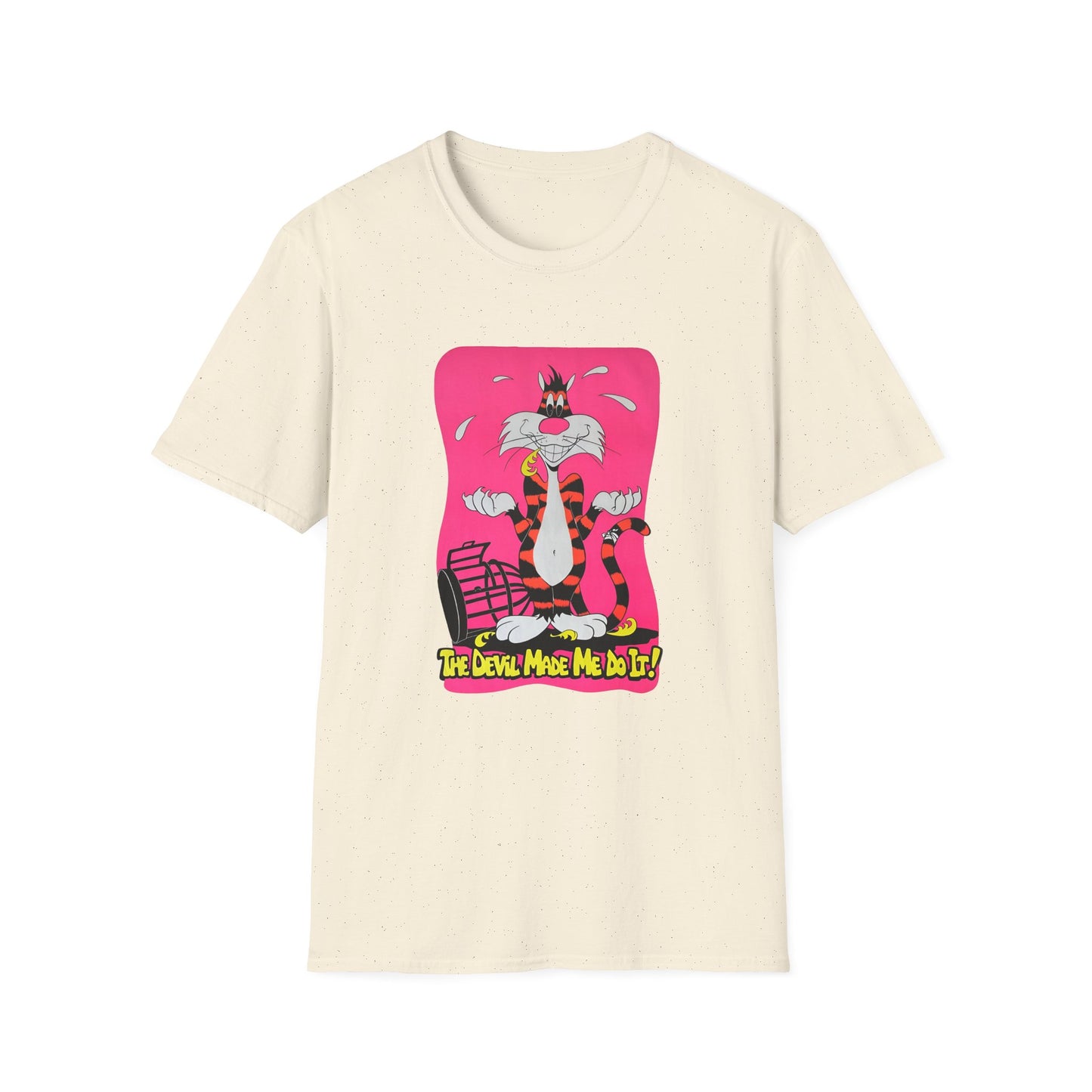 1970s vintage the devil made me do it design reproduction tshirt