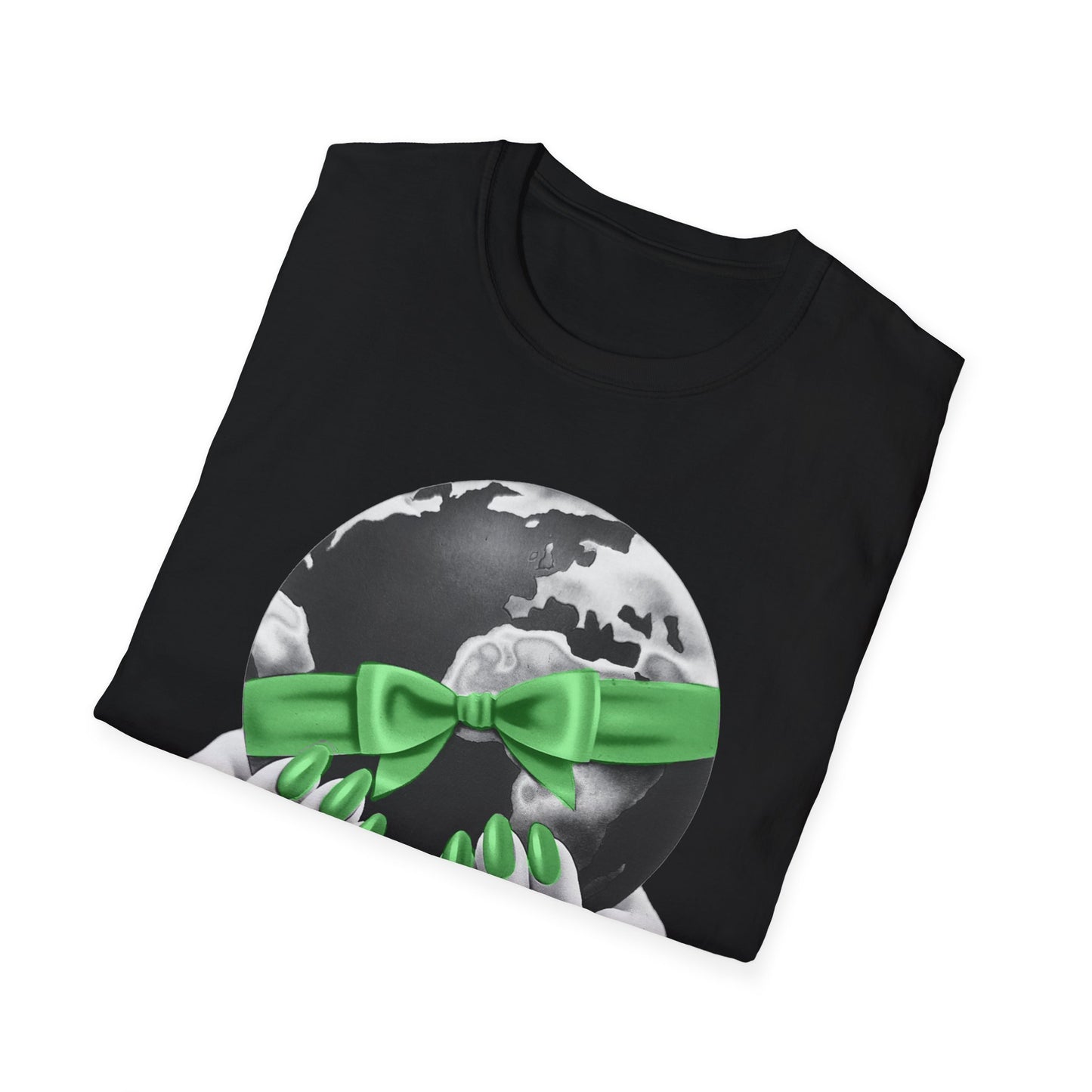 i'd give you the world 1980s graphic from a greeting card green nail version tshirt