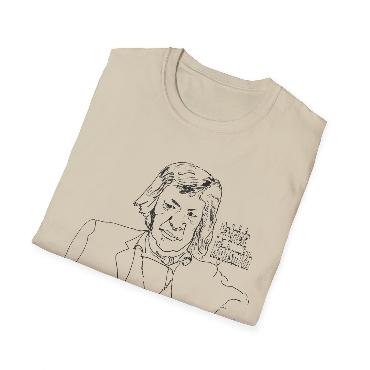 original drawing of patricia highsmith "I find the public passion for justice quite boring and artificial."