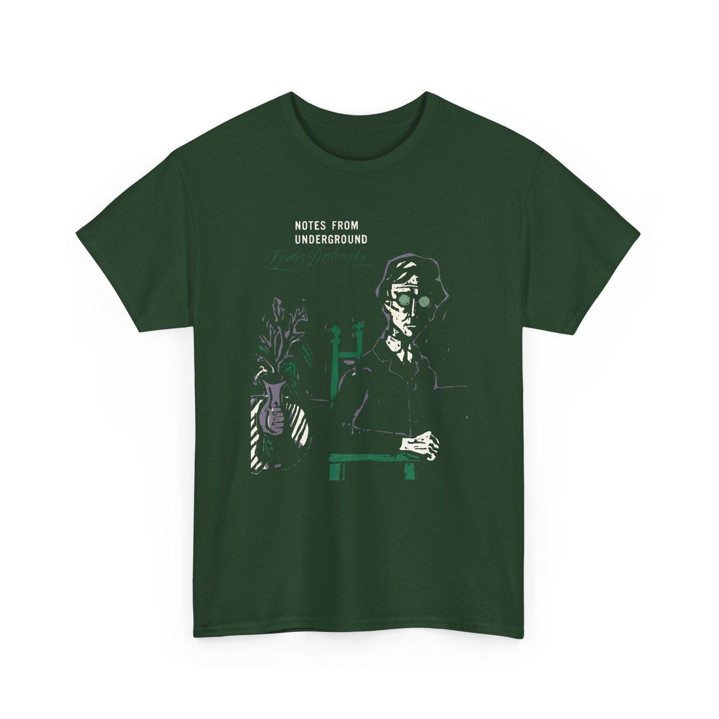 vintage 1960s dostoyevsky's notes from the underground book cover tshirt