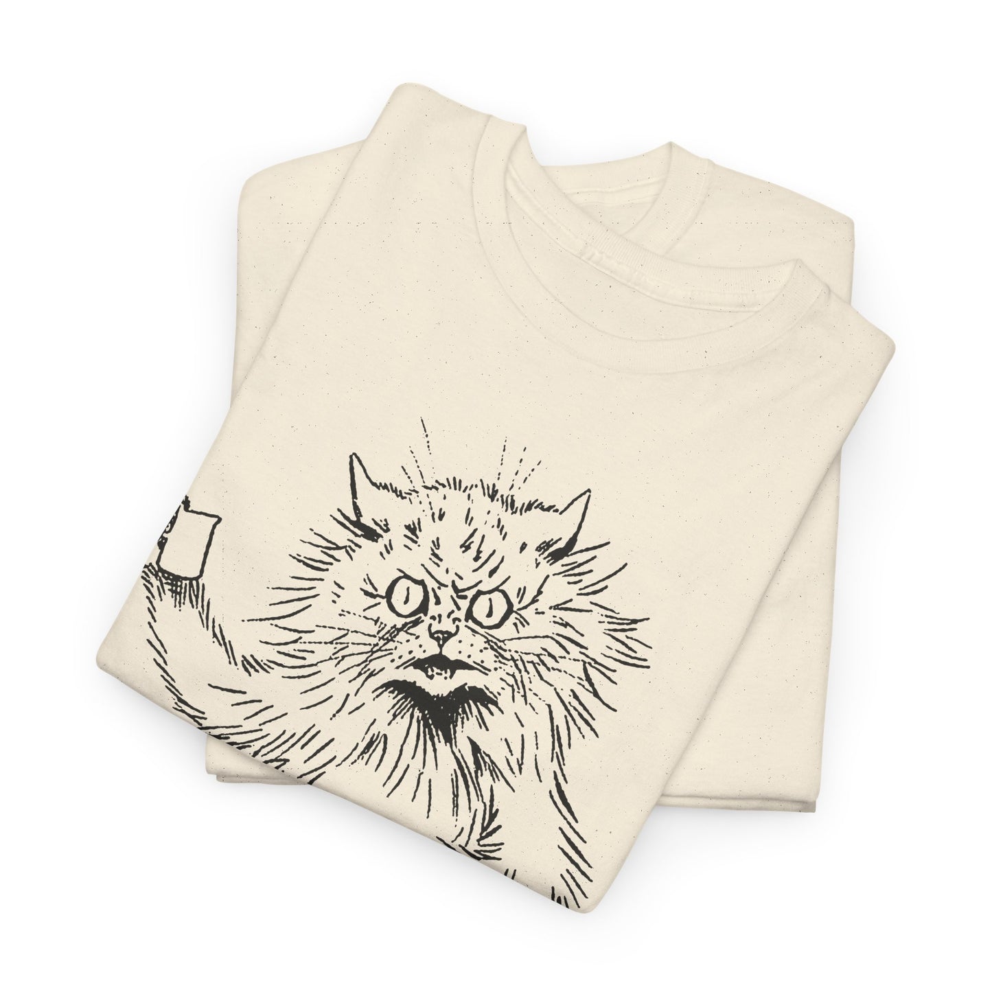 louis wain angry cat with cup reproduction tshirt
