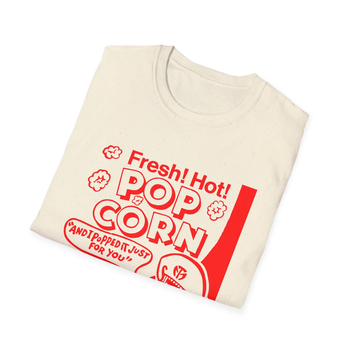 1940s popcorn box logo for martin theatres with a cute little popcorn mascot tshirt
