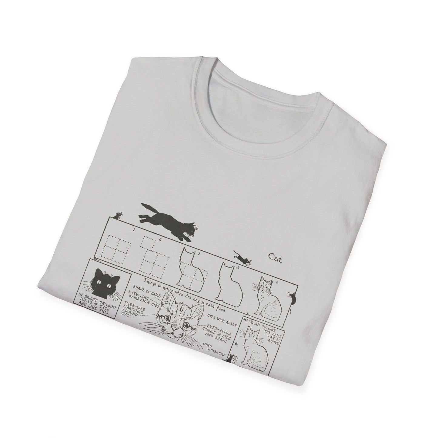 1913 book "what to draw and how to draw it" by edwin george lutz page 10 "cat" tshirt