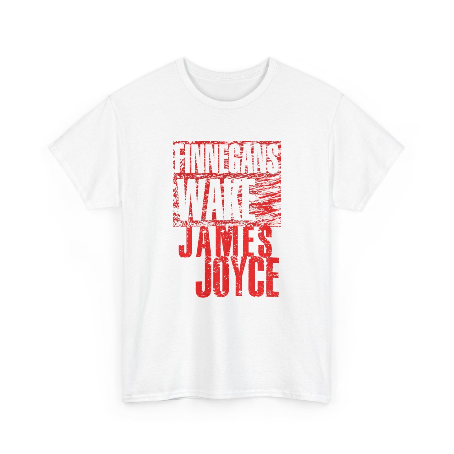james joyce finnegans wake in red tshirt