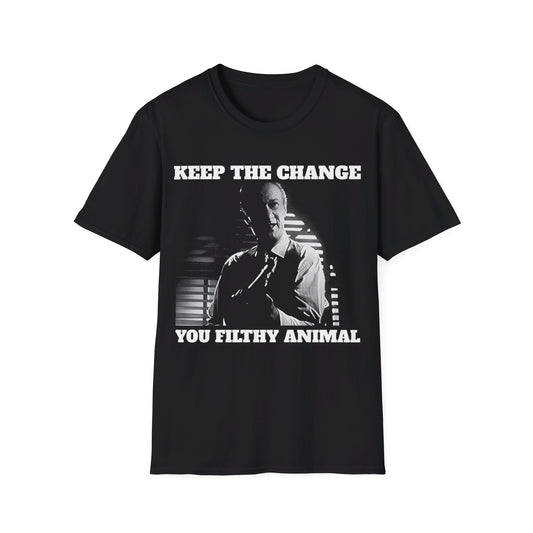 home alone gangster movie keep the change you filthy animal christmas colours tshirt