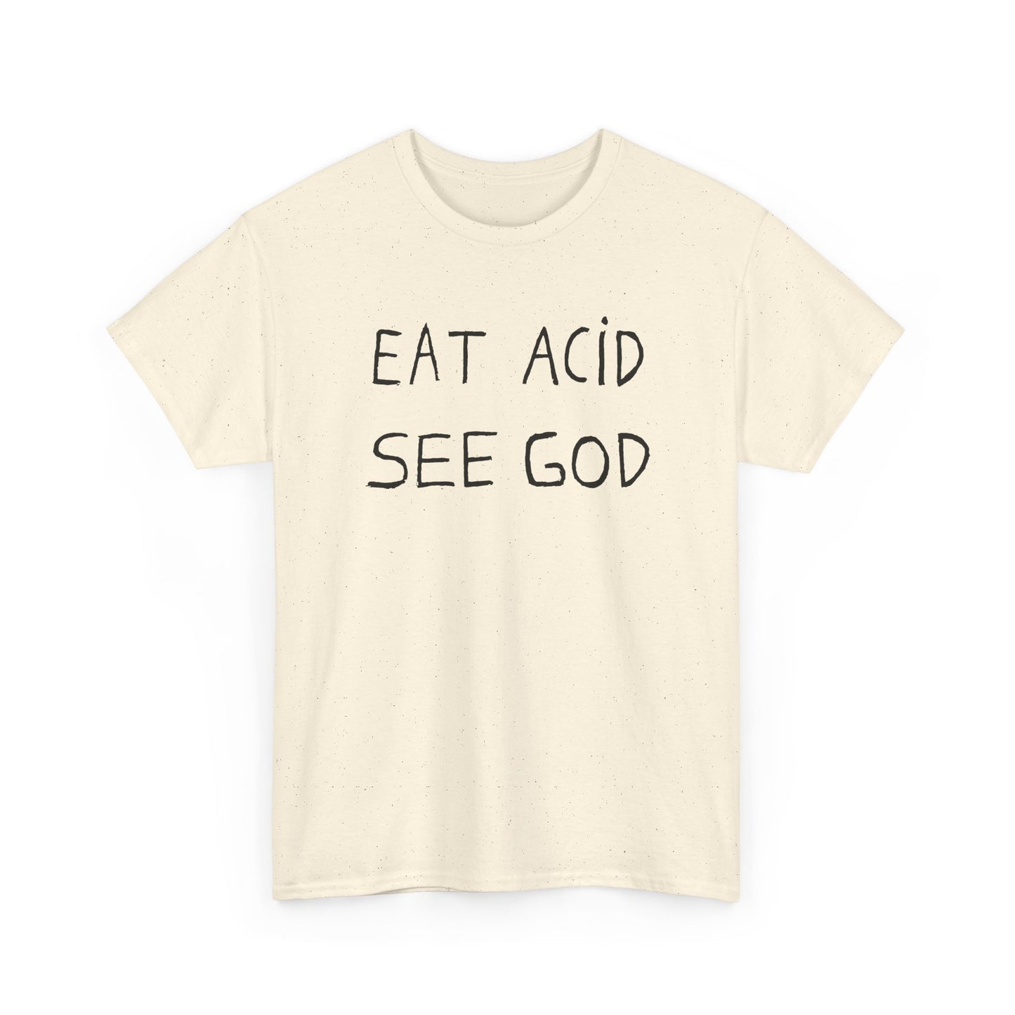 eat acid see god hand drawn font tshirt