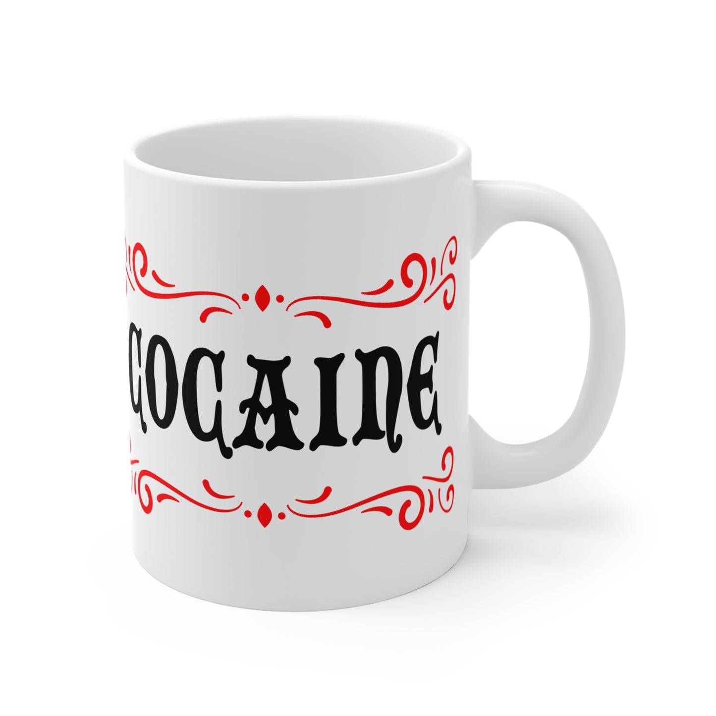 vintage inspired tongue in cheek cocaine drug mug