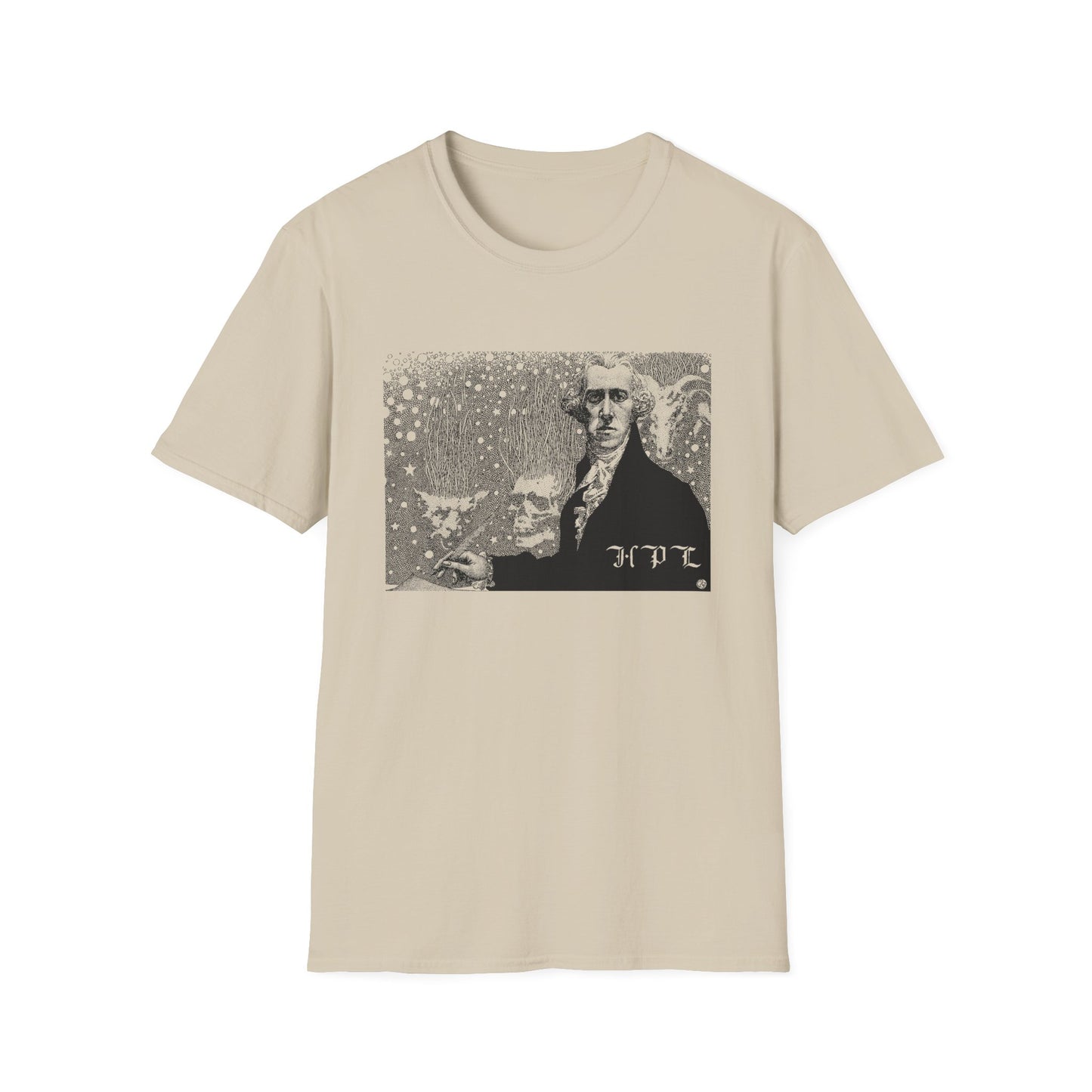 1937 illustration of hp lovecraft by virgil finlay tshirt