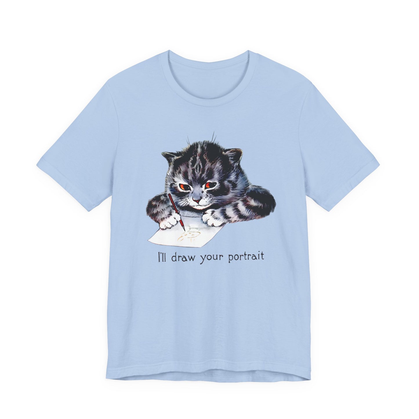 louis wain anthropomorphized cat painting i'll draw your portrait tshirt