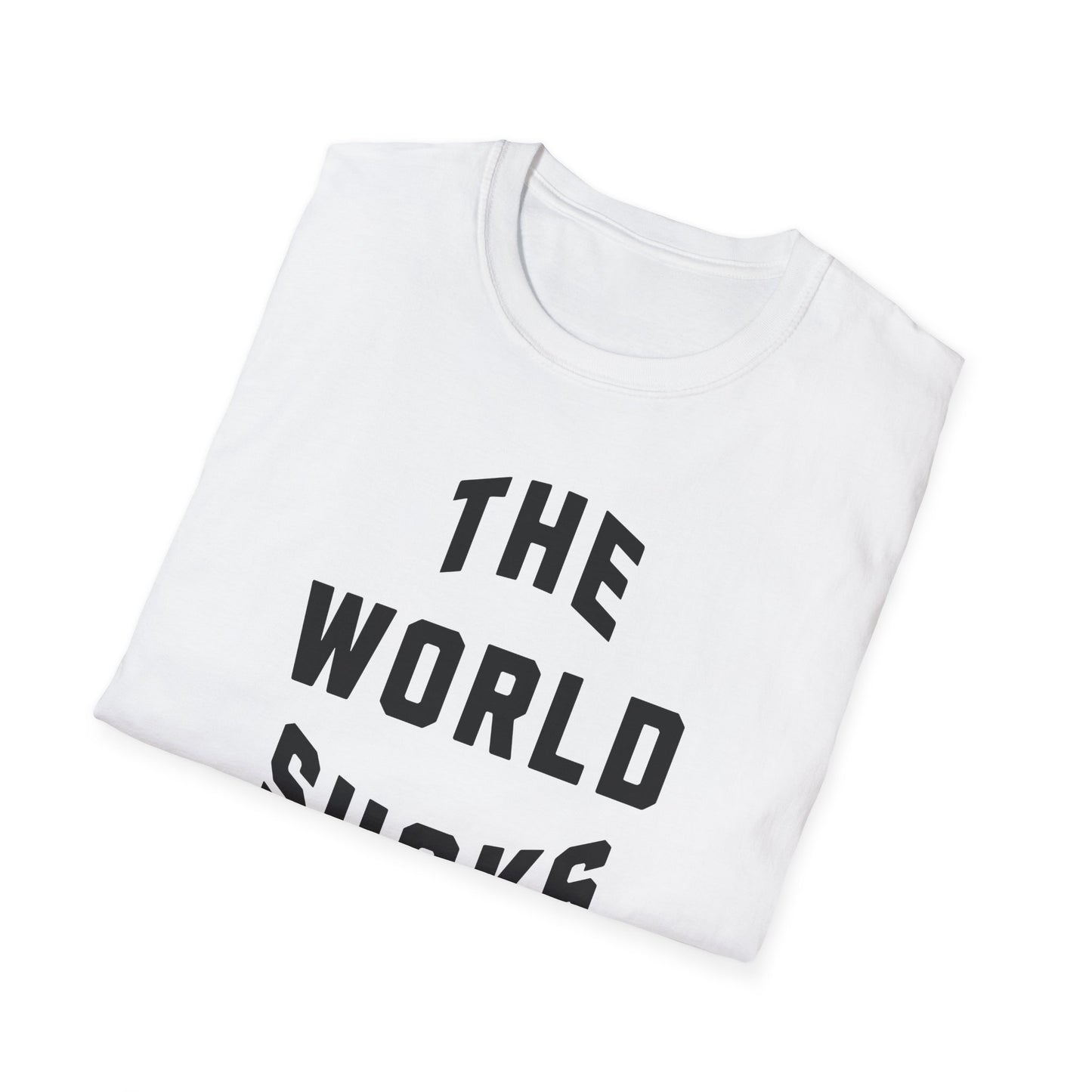 the world sucks vintage design tshirt
