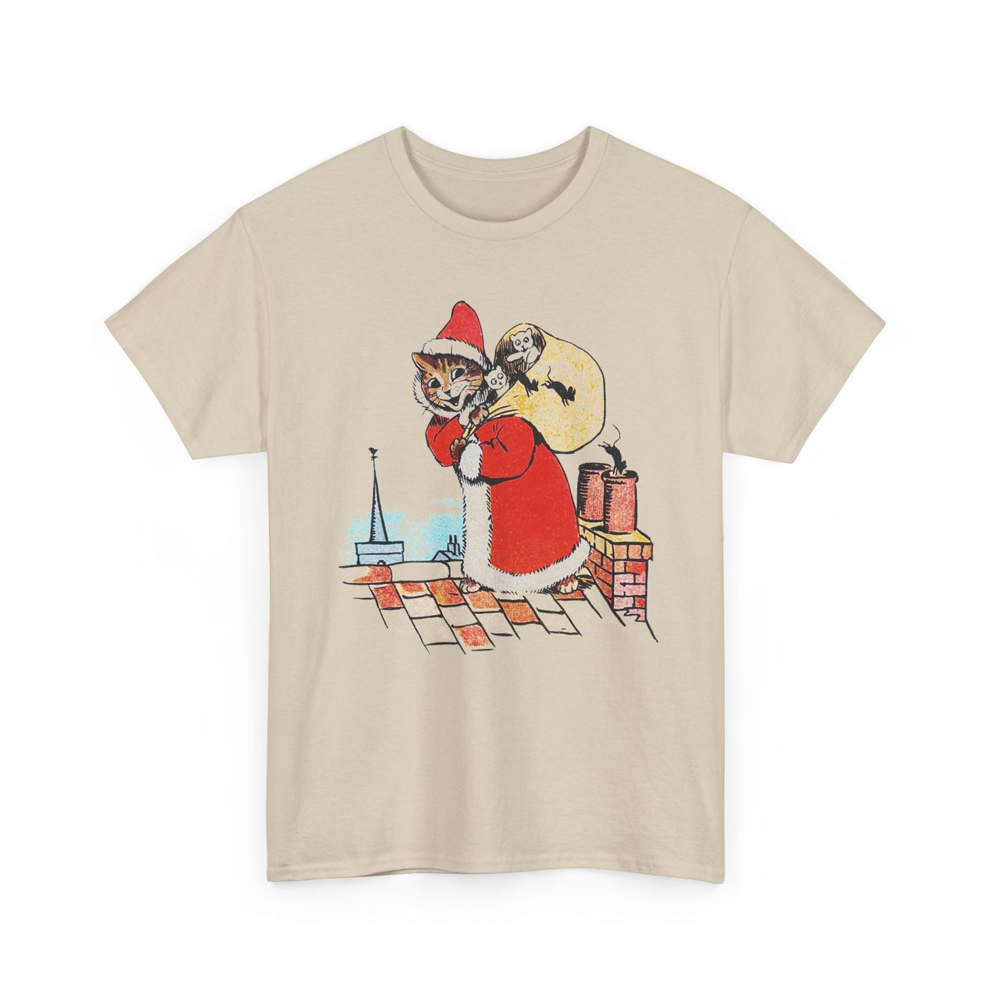 louis wain santa claus cat tshirt