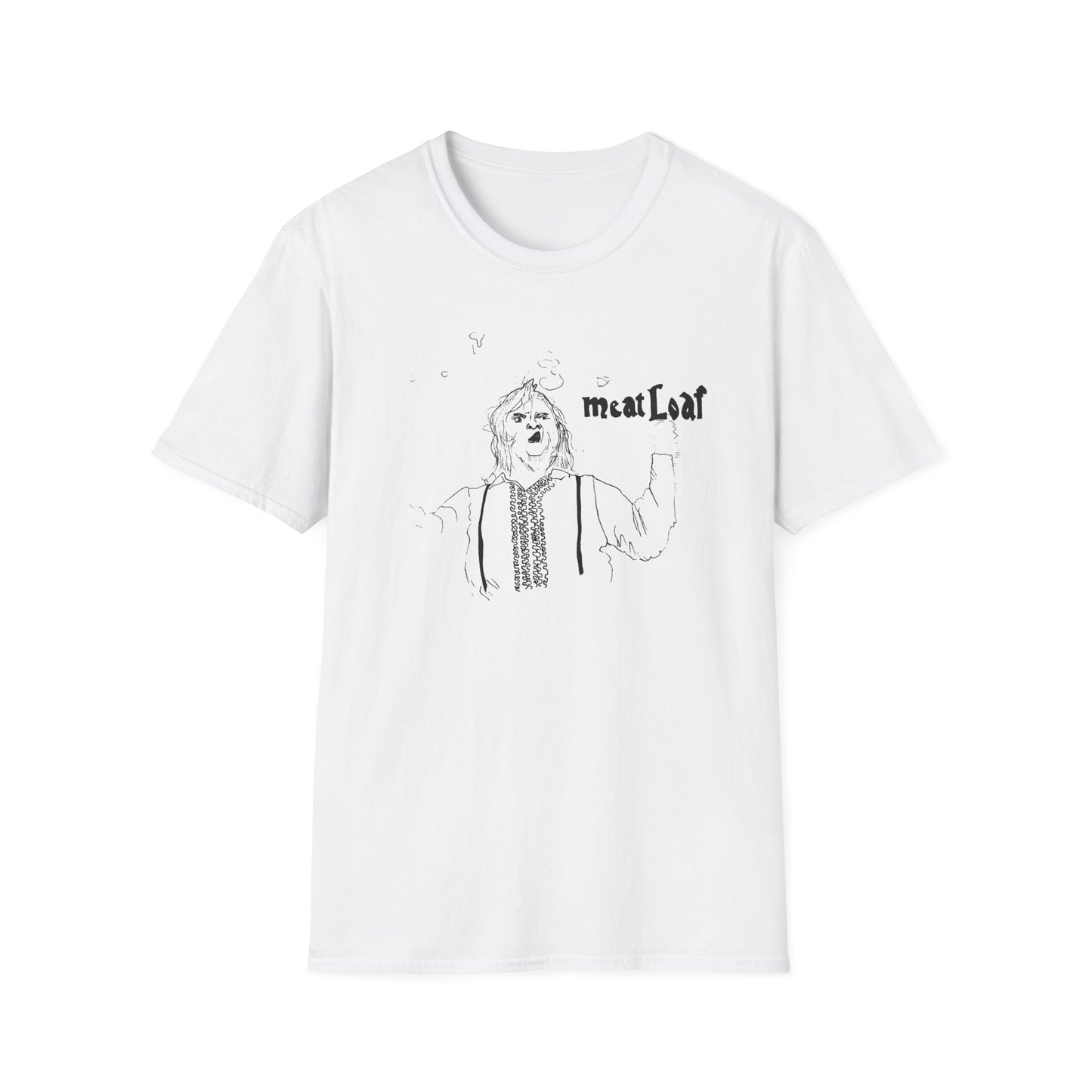 original drawing meat loaf, michael lee aday, bat out of hell singer fan art tshirt