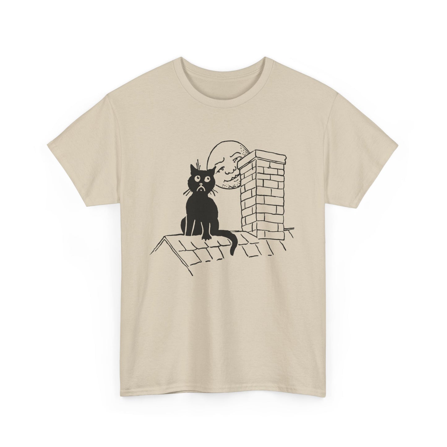 1906 postcard art can't you see i'm lonely cat on roof tshirt