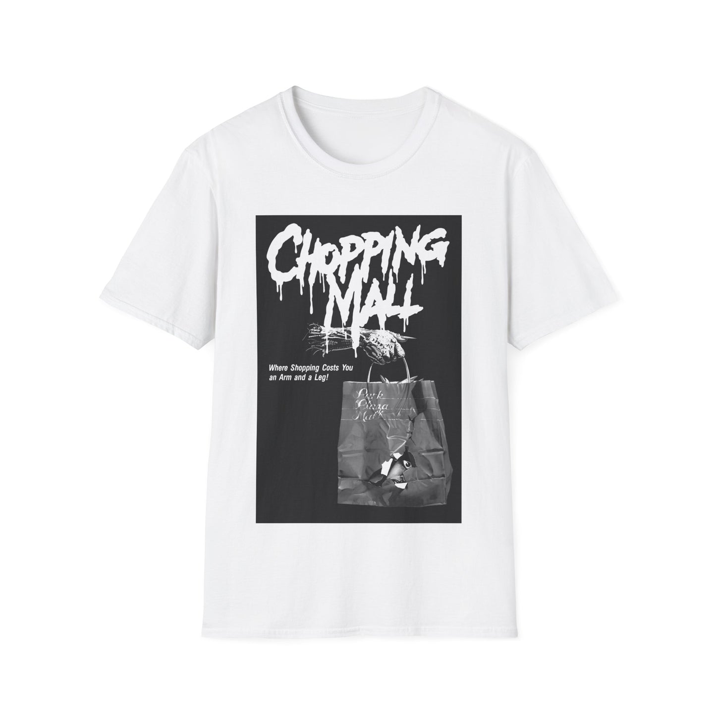 chopping mall 1986 poster black and white tshirt