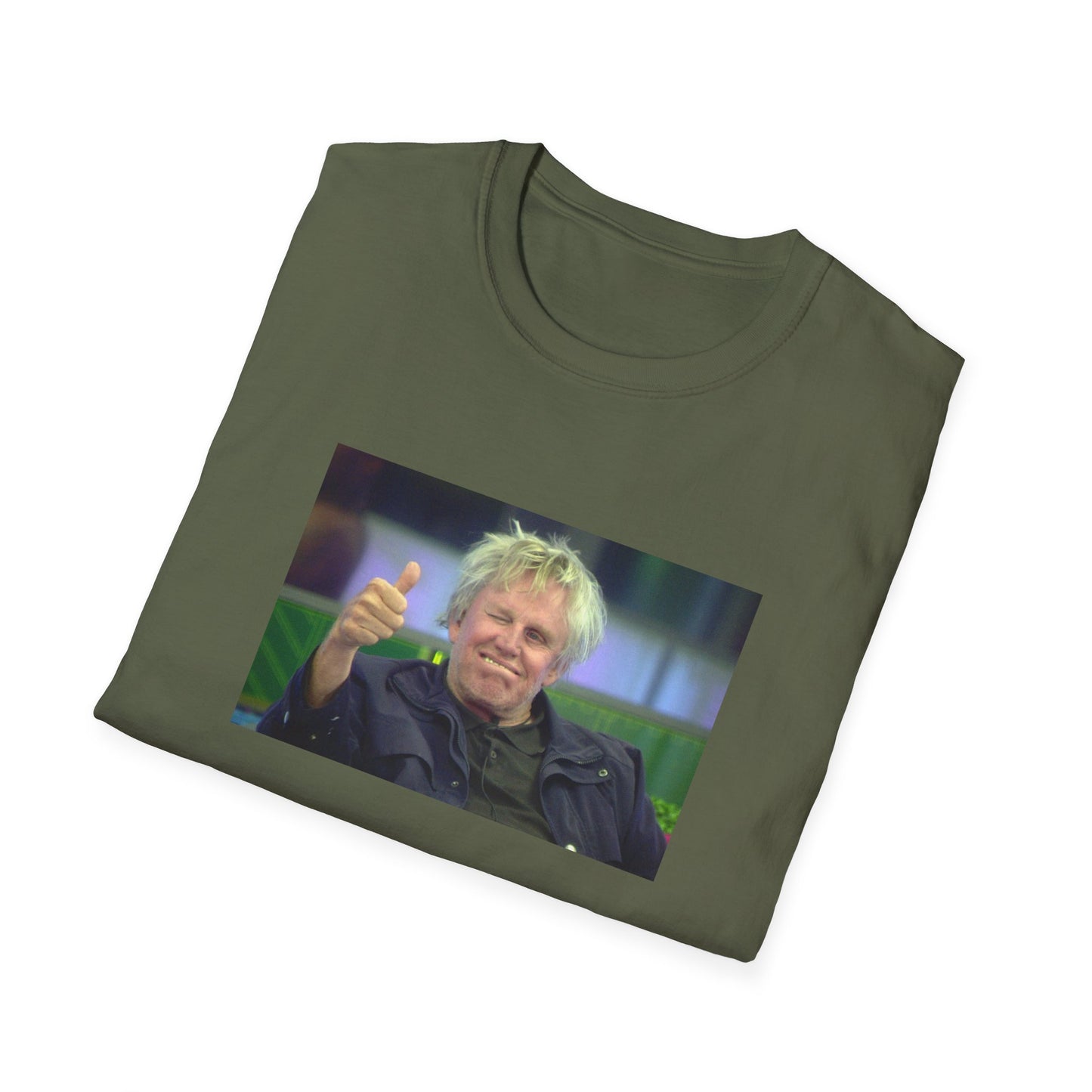 gary busey thumbs up tshirt