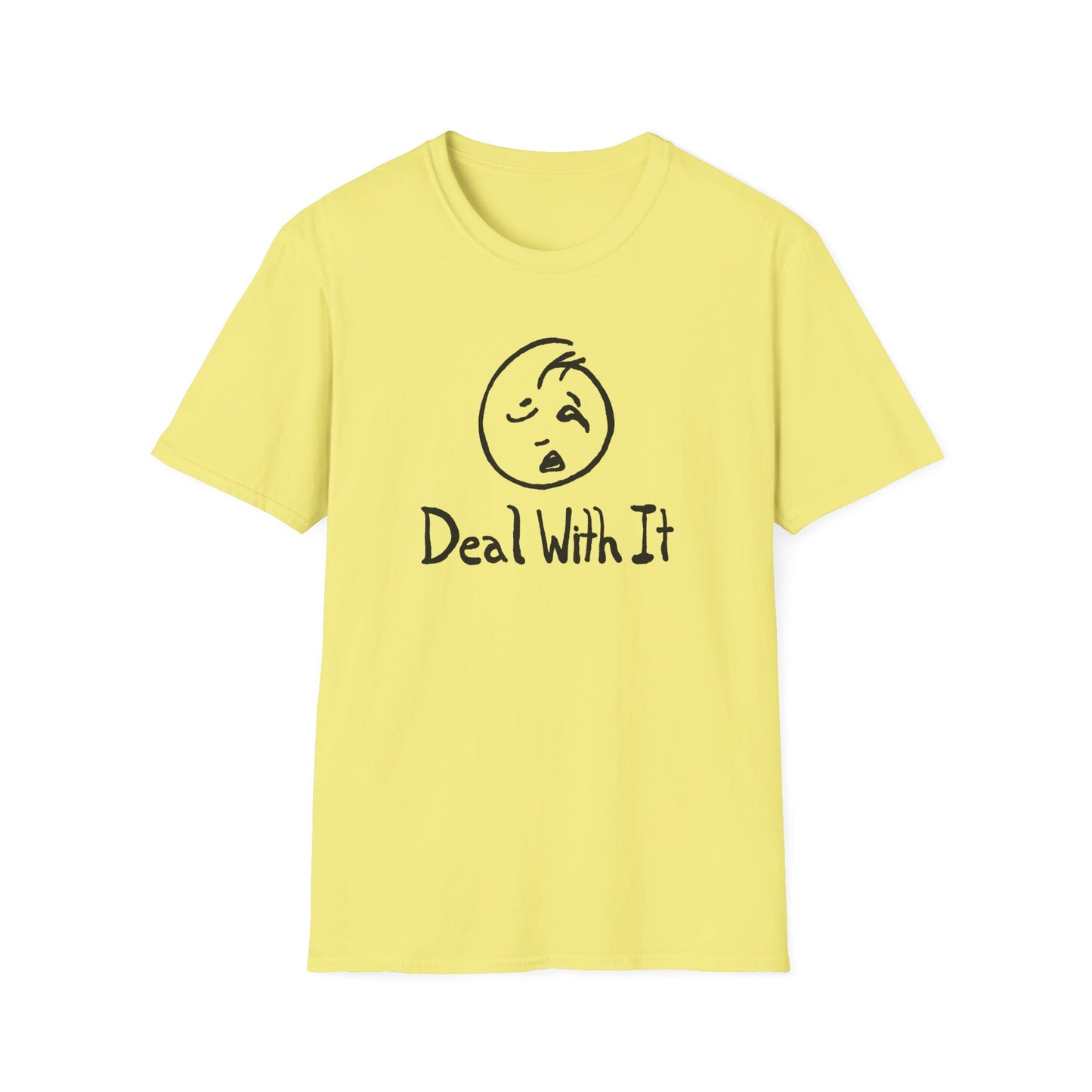 deal with it weird sad guy tshirt