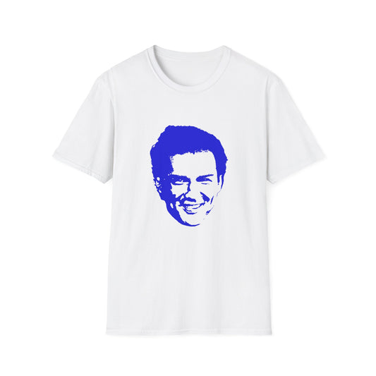 norm macdonald blue stencil face tshirt