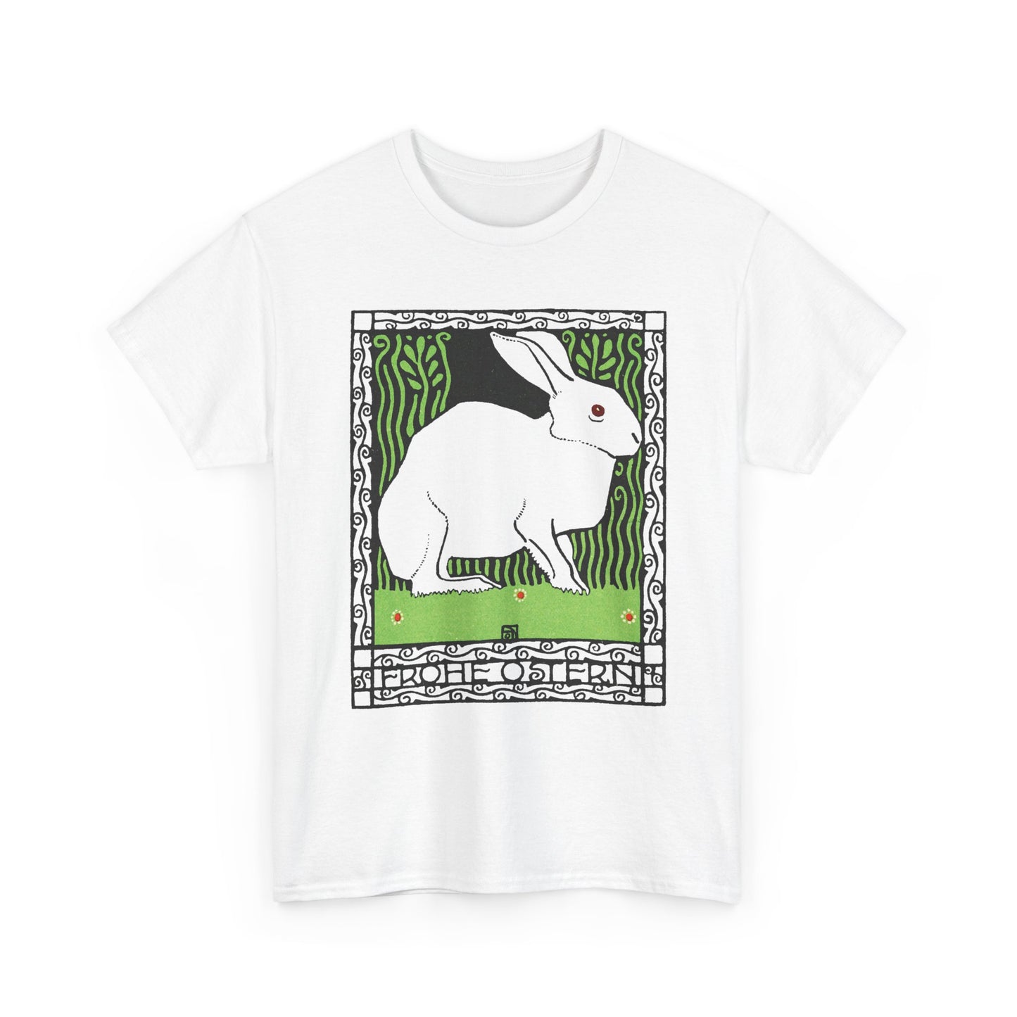 1909 josef von diveky happy easter (frohe ostern) color lithograph bunny reproduction tshirt