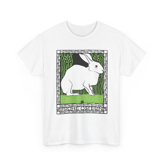 1909 josef von diveky happy easter (frohe ostern) color lithograph bunny reproduction tshirt