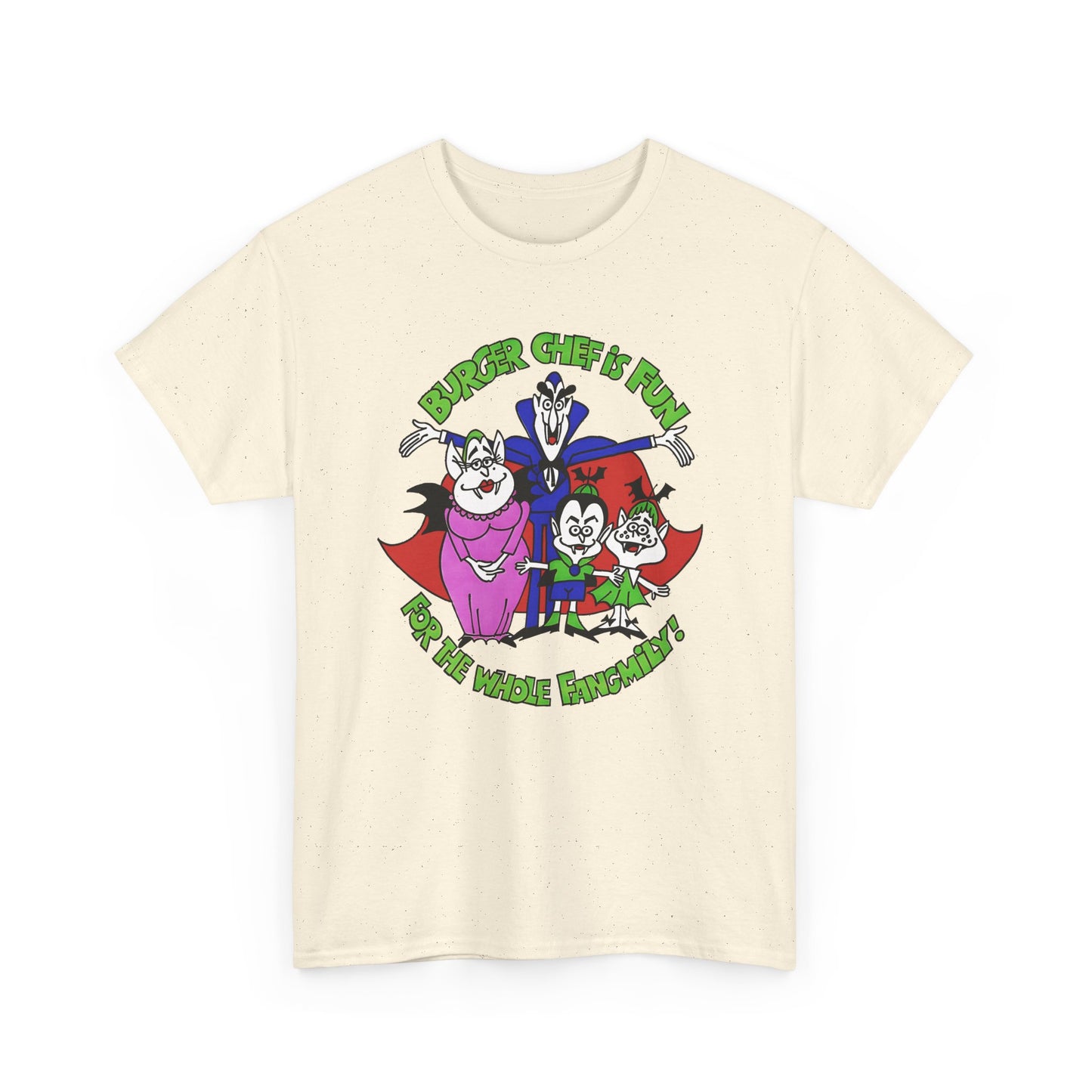1970s burger chef is fun for the whole fangmily reproduction tshirt