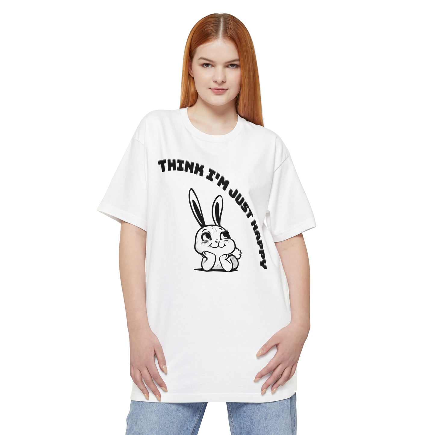 oversized think I'm just happy tall beefy longline tshirt