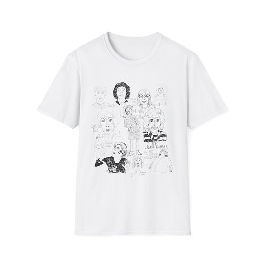 original drawing women of comedy collage tshirt