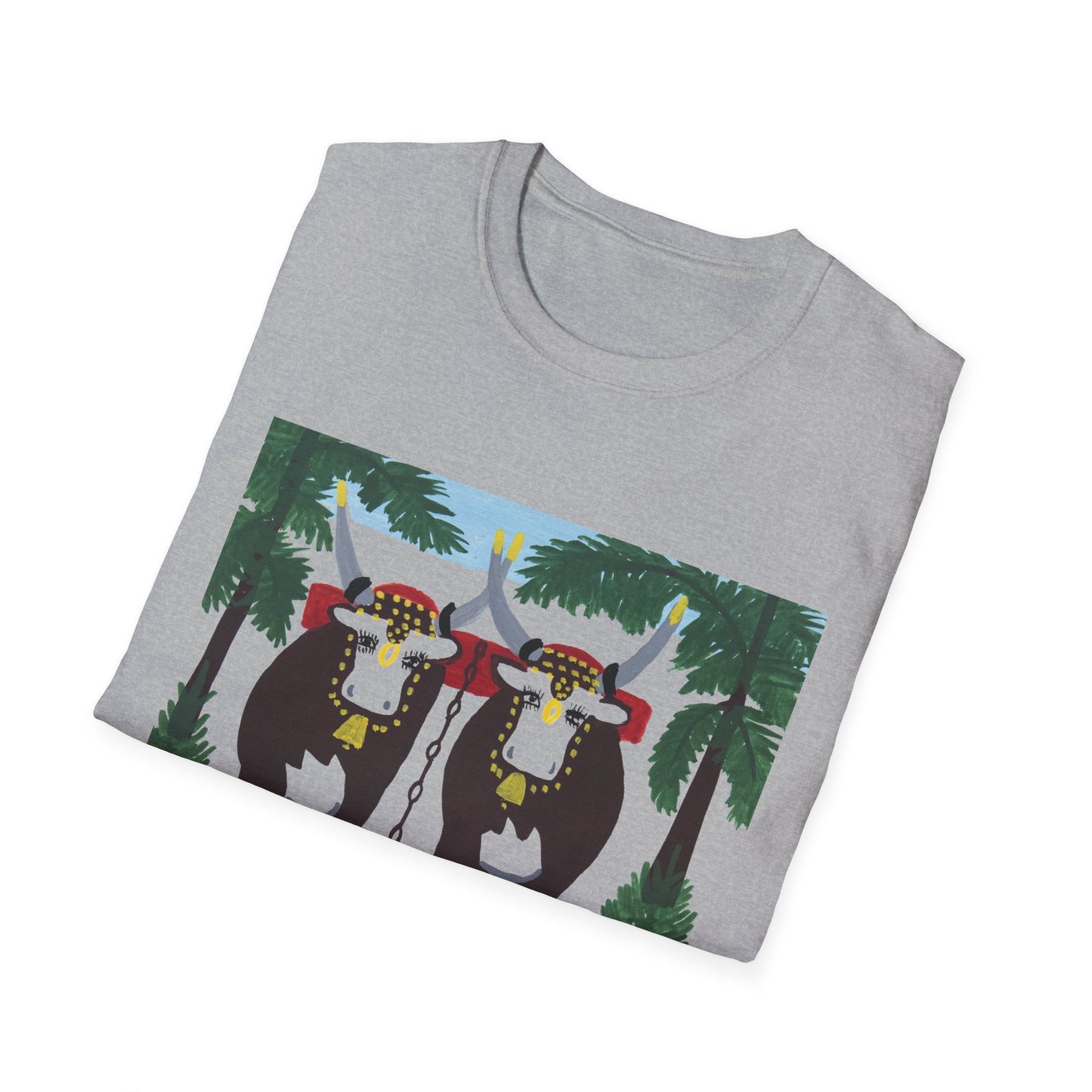 1960s maud lewis painting pair of oxen tshirt