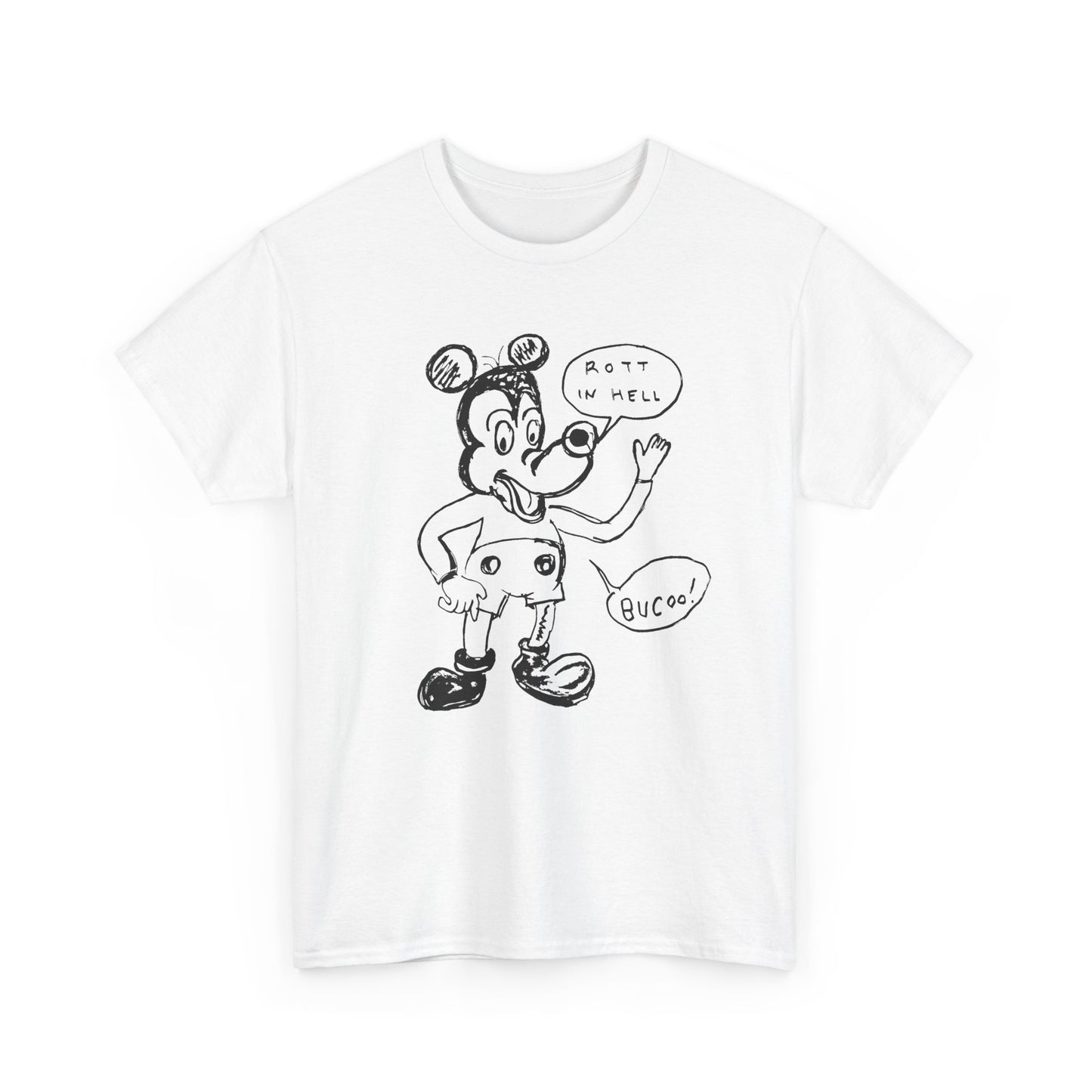 rot in hell bucoo! drawing by daniel johnston custom edit tshirt