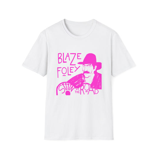 blaze foley sittin' by the road pink stencil fan art tshirt