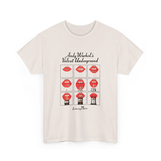 andy warhol's velvet underground featuring nico lips tshirt