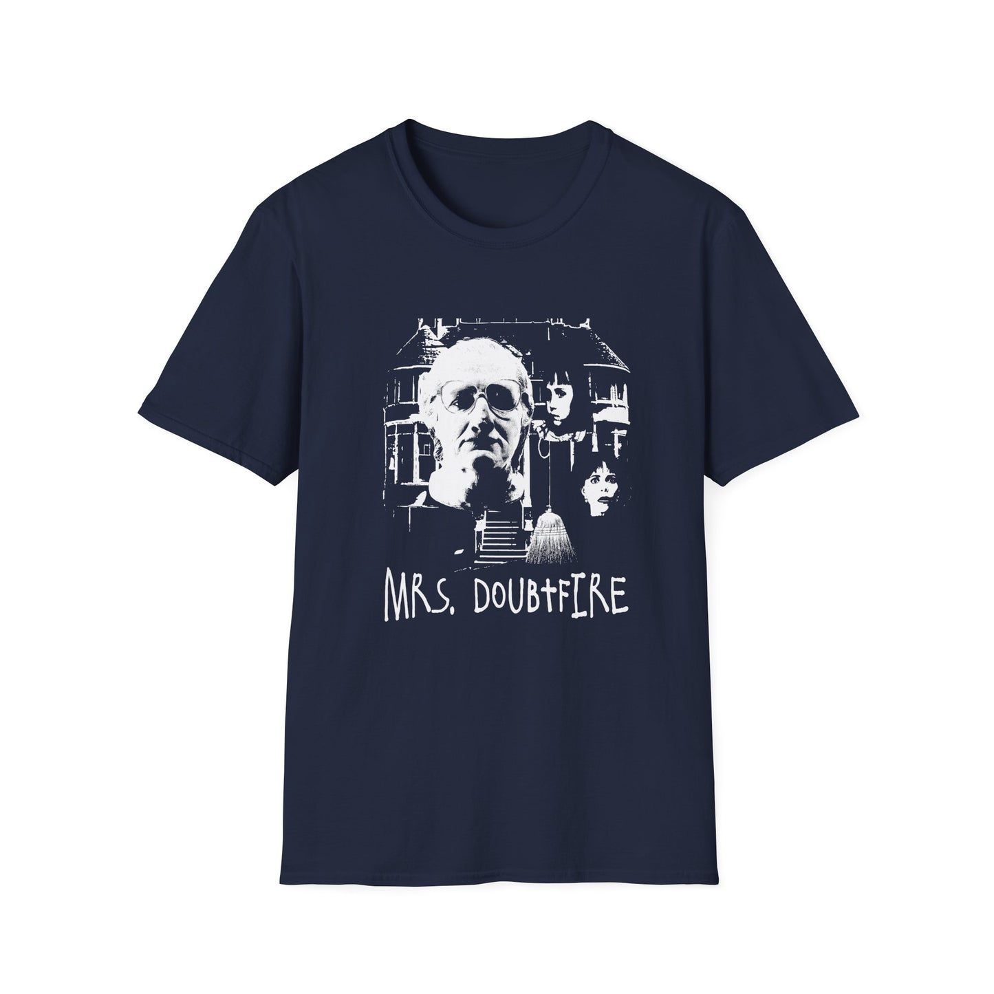 mrs. doubtfire fan art scary collage tshirt