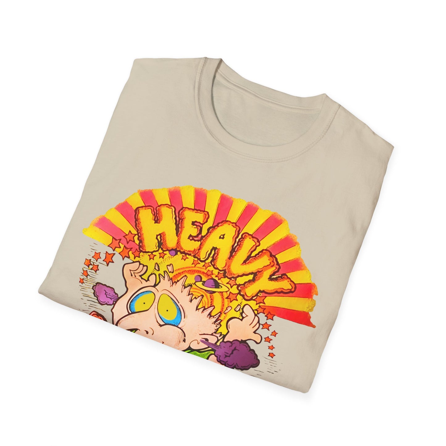 1970s "heavy trip" cartoon character reproduction tshirt